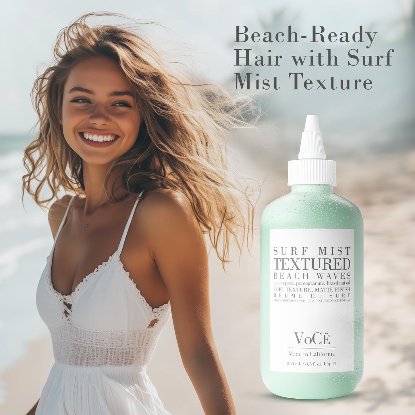 VoCÊ Haircare Natural Surf Mist Texture Spray | Effortless Waves, Light Hold, Vegan, Cruelty-Free & Non-Toxic Haircare with Brazil Nut Oil, Lemon Peel Beauty & Personal Care VOCE HAIRCARE