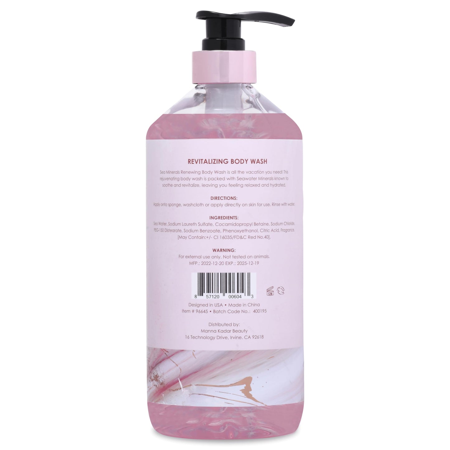 Manna Kadar Beauty Dead Sea Minerals Revitalizing Body Wash, Pomegranate - Clean, Soothe, Revitalizes, Rejuvenates Skin, Hydrates, Shower Gel Beauty & Personal Care Manna Kadar