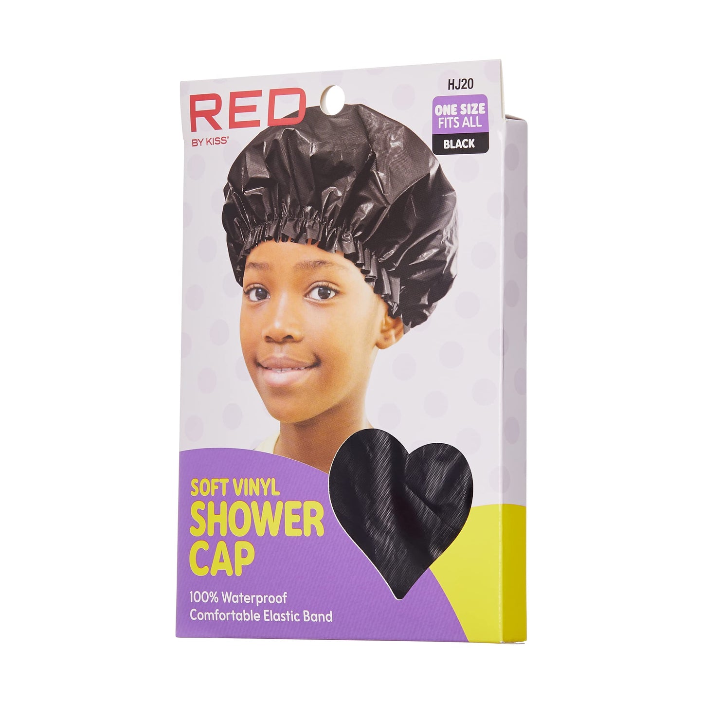 Red by Kiss Kids Shower Cap Reusable Waterproof soft Vinyl Washable Hair Caps for Kids Shower Caps for Boys and Girls Beauty and Personal Care Red by Kiss