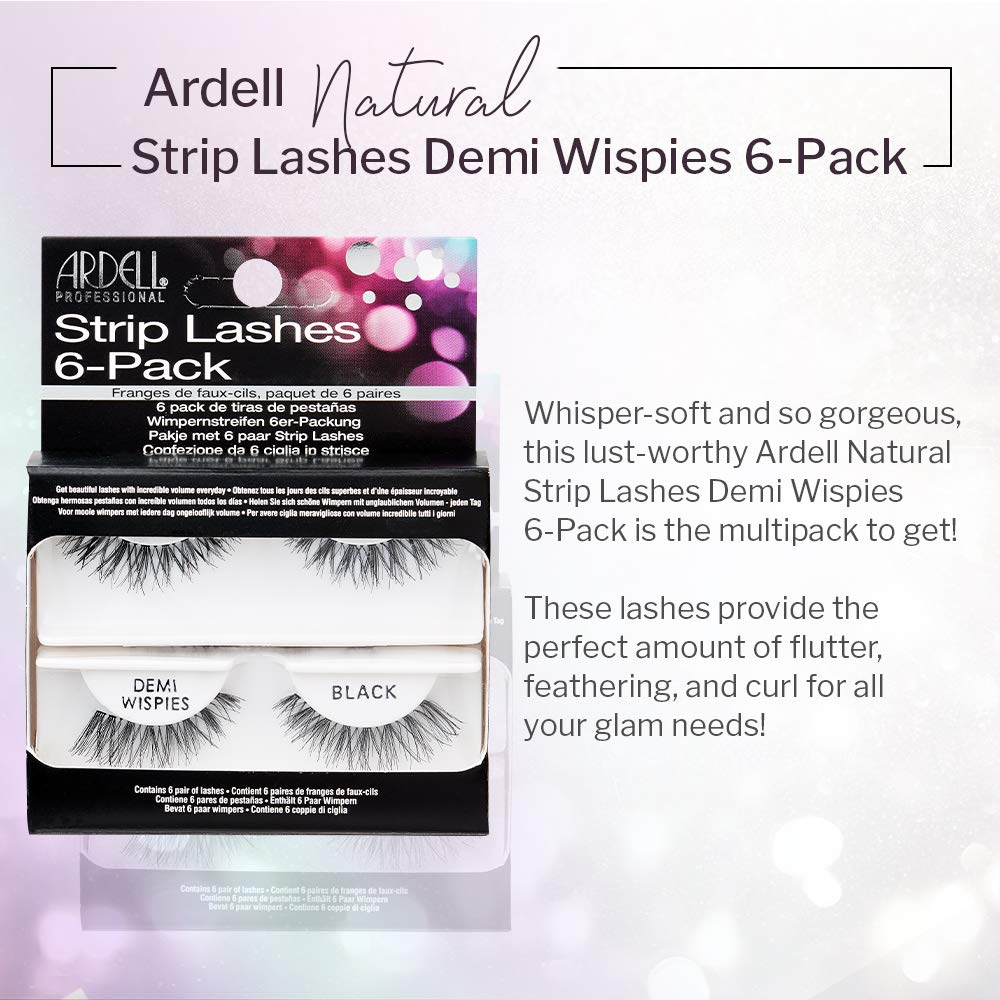 Ardell False Eyelashes Strip Lashes (Demi Wispies, 6 Pairs (Pack of 1))