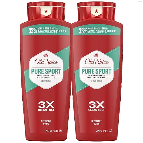 Old Spice Refreshing Body Wash for Men, High Endurance, 3X Defense, 24/7 Shower Fresh with Long Lasting Scent, Pure Sport Scent, 24 oz (Pack of 2) Beauty & Personal Care Old Spice
