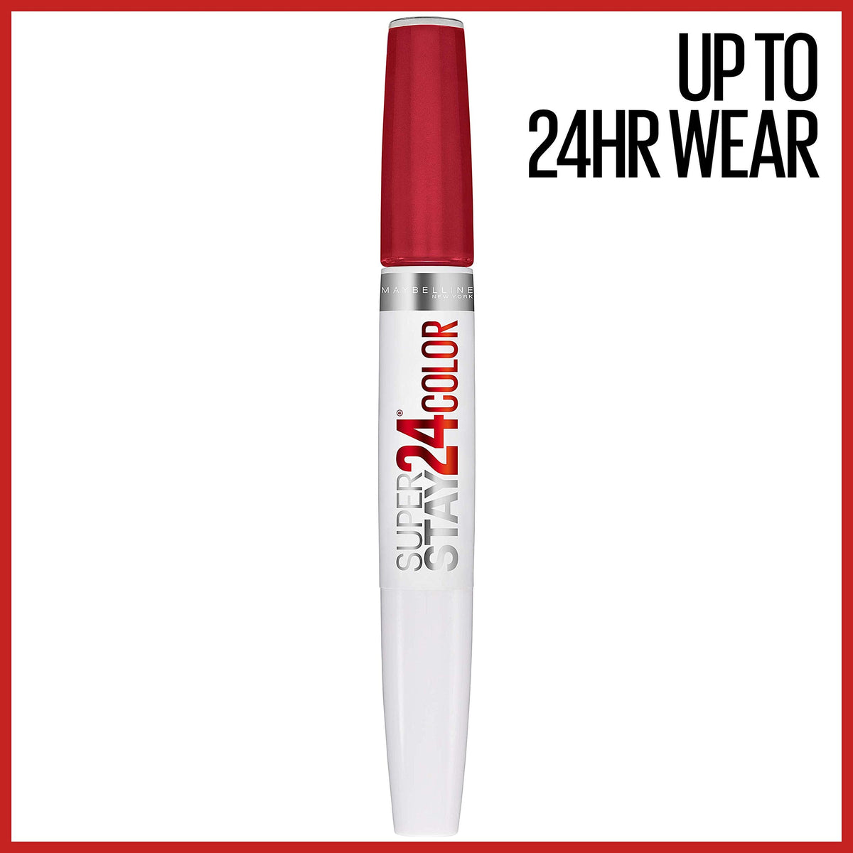 Maybelline Super Stay 24, 2-Step Liquid Lipstick Makeup, Long Lasting Highly Pigmented Color with Moisturizing Balm, Eternal Cherry, Cherry Red, 1 Beauty & Personal Care MAYBELLINE