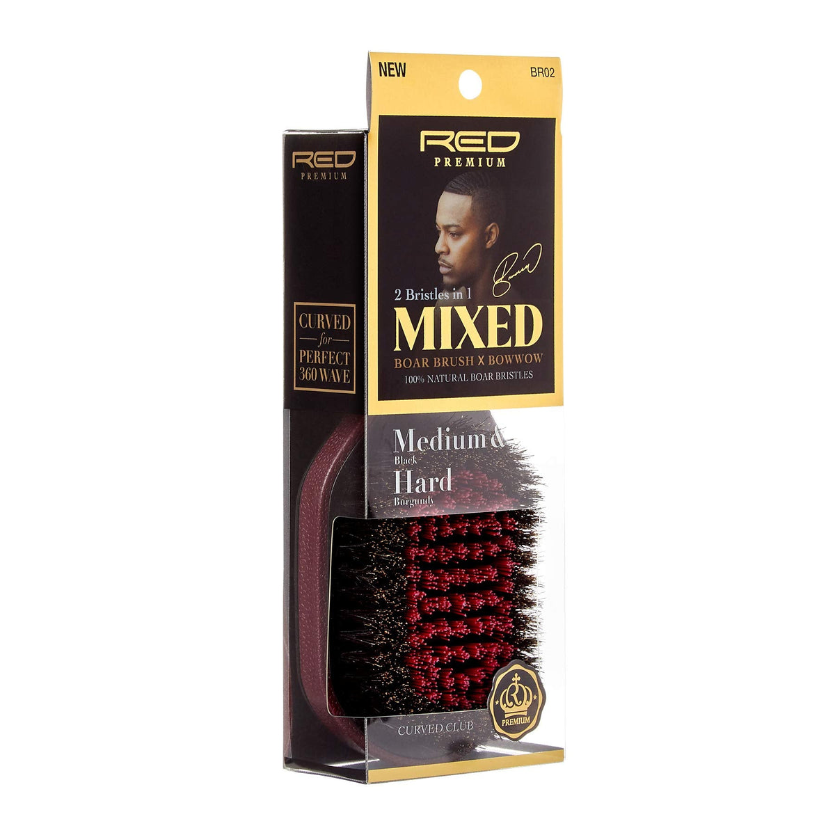 Red Premium 2 Bristles In 1 Body Mixed Club Boar Brush X BowWow (Medium&Hard) Beauty & Personal Care Red by Kiss