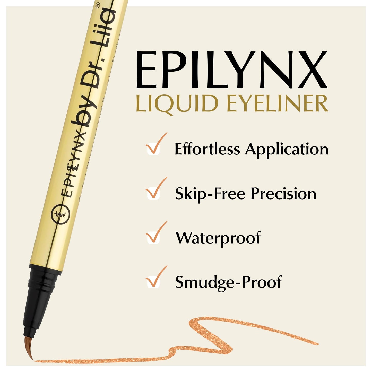 Liquid Eyeliner - Hypoallergenic Eyeliner with Fine Brush Tip, Long-Lasting Waterproof Eye Liner - Cruelty-Free, Vegan, Hypoallergenic, Gluten-Free Beauty & Personal Care EPILYNX