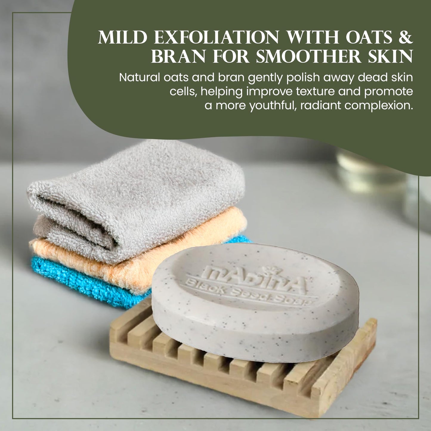 Madina Black Seed Soap Bar - Moisturizing, Anti-Aging, Deep Cleansing, Black Seed Oil, Shea Butter, Jojoba Oil, Plant-Based, Gentle Face & Body Beauty & Personal Care Madina