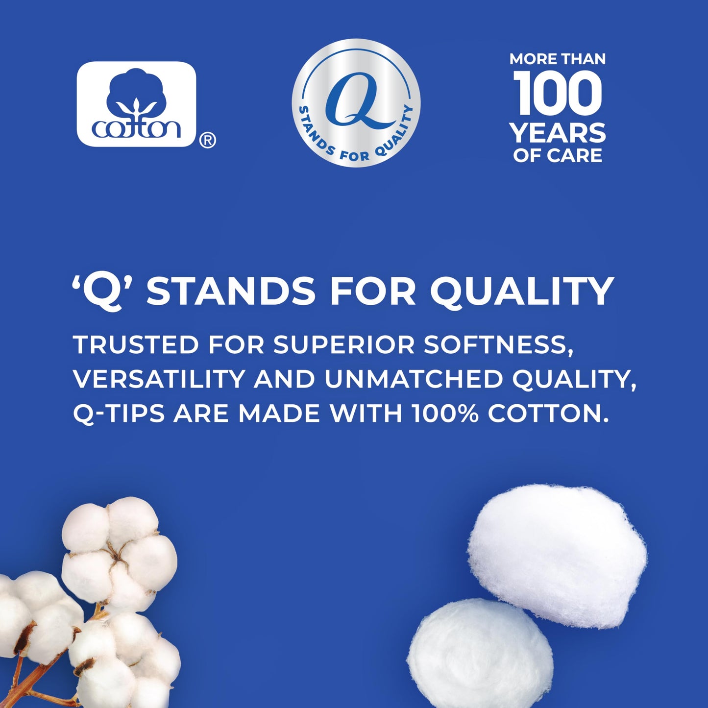 Q-Tips Super Jumbo Cotton Balls for Beauty, First Aid and Baby Care, 100% Thick Cotton, 100 Count Beauty and Personal Care Q-tips