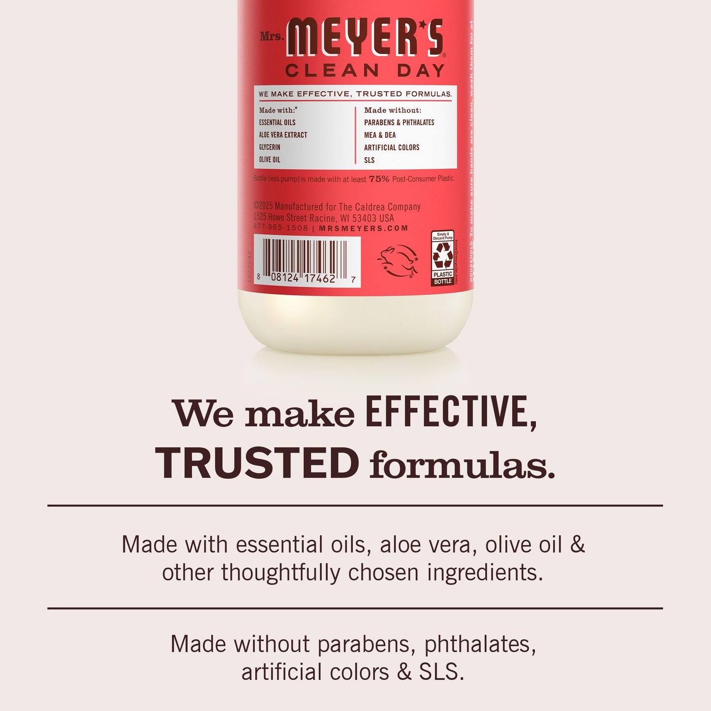MRS. MEYER'S CLEAN DAY Hand Soap, Rhubarb Scent, 12.5 Fl Oz Bottle Beauty & Personal Care Mrs. MEYER'S