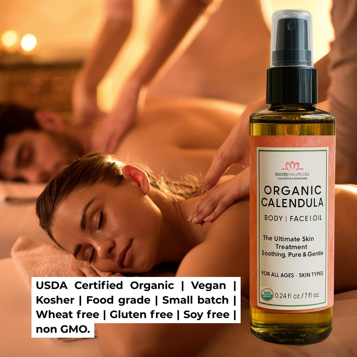 Bodyceuticals Organic Calendula Oil, Skincare Extract with Fresh Calendula Flowers and Olive, Moisturizing and Repairing, Vegan, Non-GMO, Kosher Beauty & Personal Care Bodyceuticals