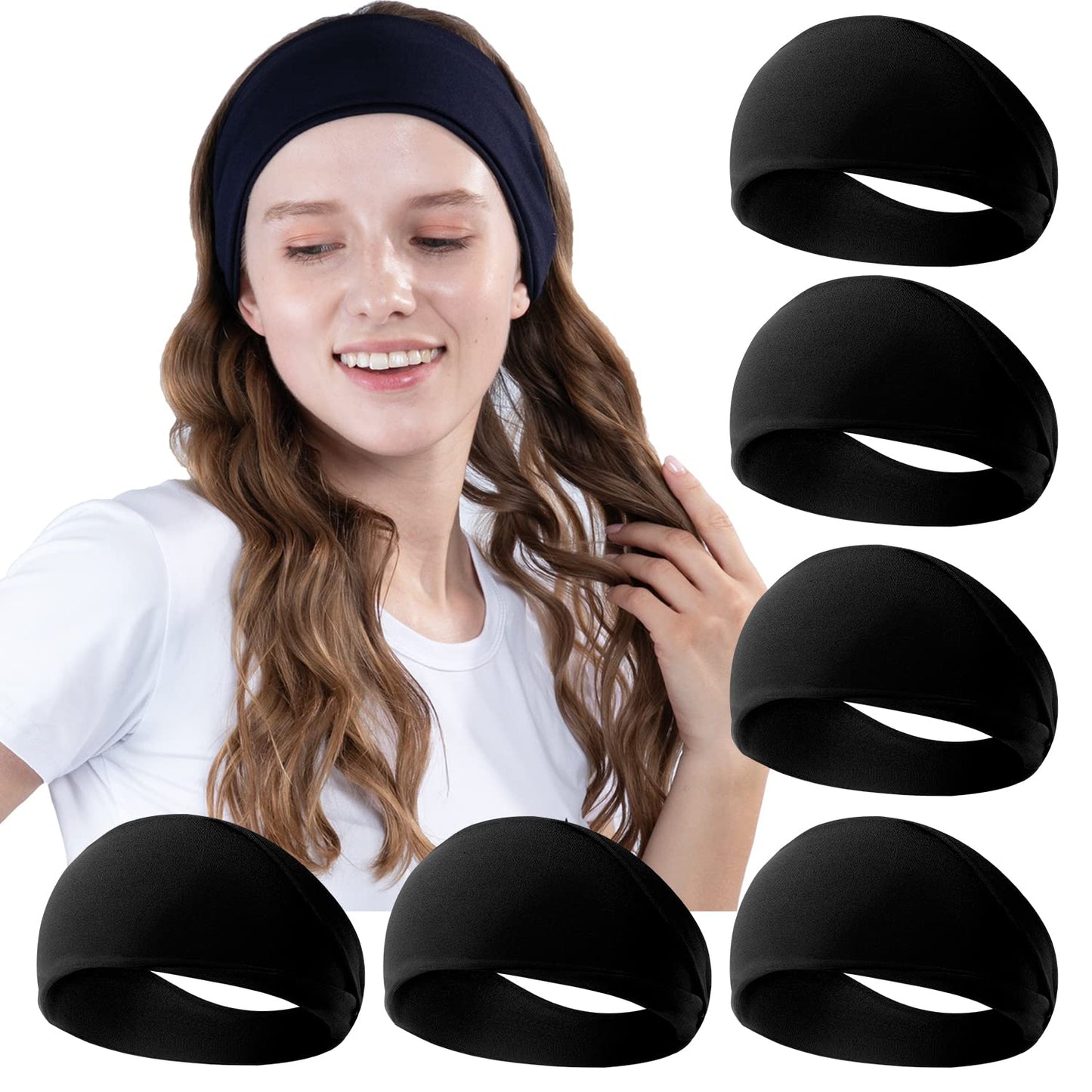 6 Pack Black Workout Yoga Headbands for Wome Beauty and Personal Care RITOPER Default Title