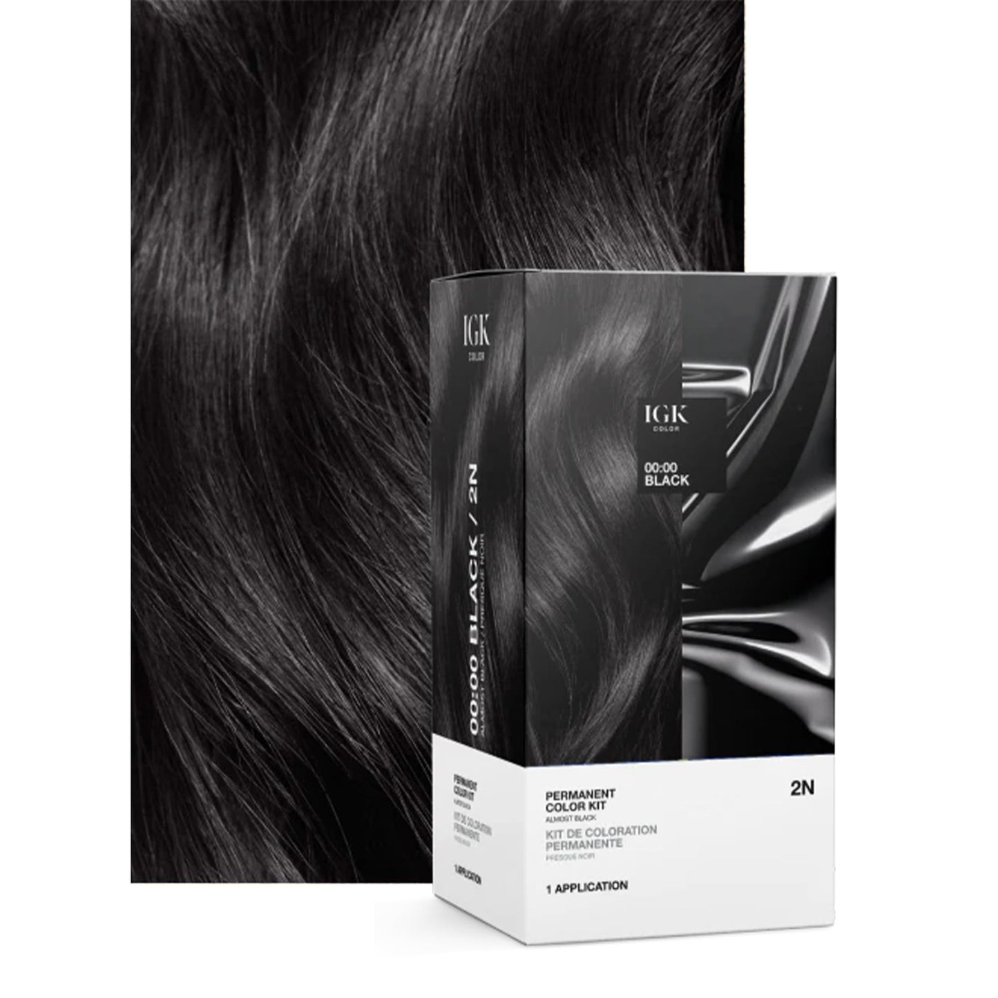 IGK Permanent Hair Dye Color Kit | 2N 00:00 - Black | 100% Gray Color Coverage | Ammonia Free Beauty & Personal Care IGK