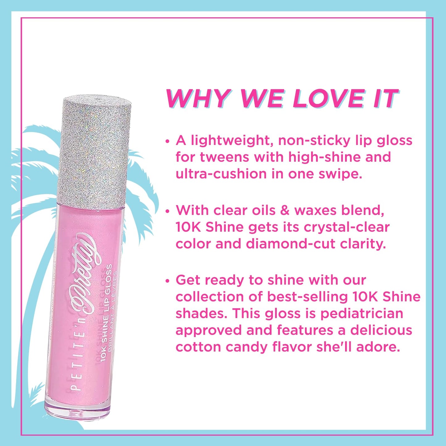 Petite 'N Pretty 10K Shine Lip Gloss for Girls (Gia Pink) - Makeup for Kids, Tweens, Teens - High Shine, Soft, Hydrating, Lightweight, Made in the USA Beauty & Personal Care Petite 'N Pretty