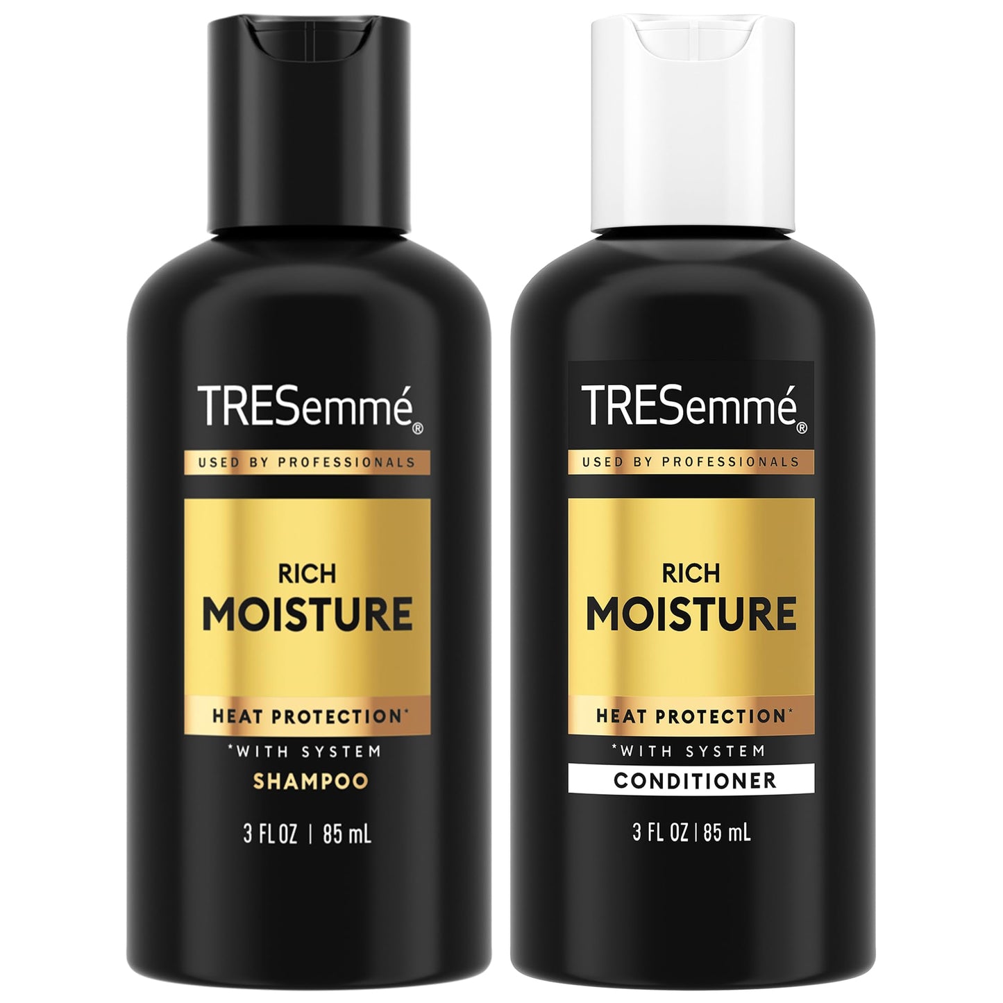 TRESemmé Travel Essentials, Rich Moisture Shampoo and Conditioner Set, Hydrating Hair Detangler with Hyaluronic Acid, 3 Oz Ea Beauty & Personal Care TRESemmé