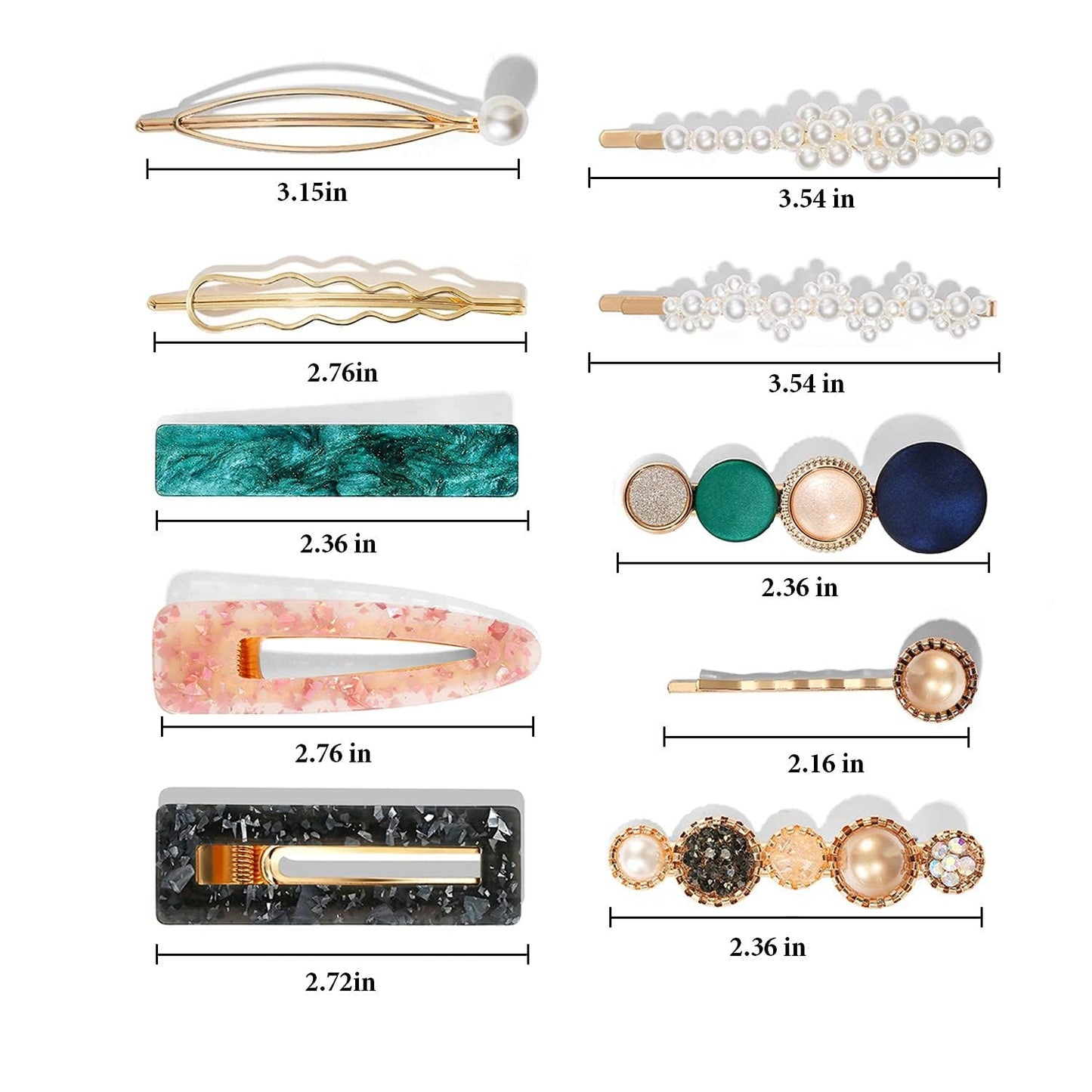 Mehayi 20 PCS Macaron Pearl Acrylic Resin Fashion Hair Clips Set, Cute Hair Barrettes Bobby Pins, Boho Fancy Hairpin Accessories Headwear Styling Beauty & Personal Care Mehayi