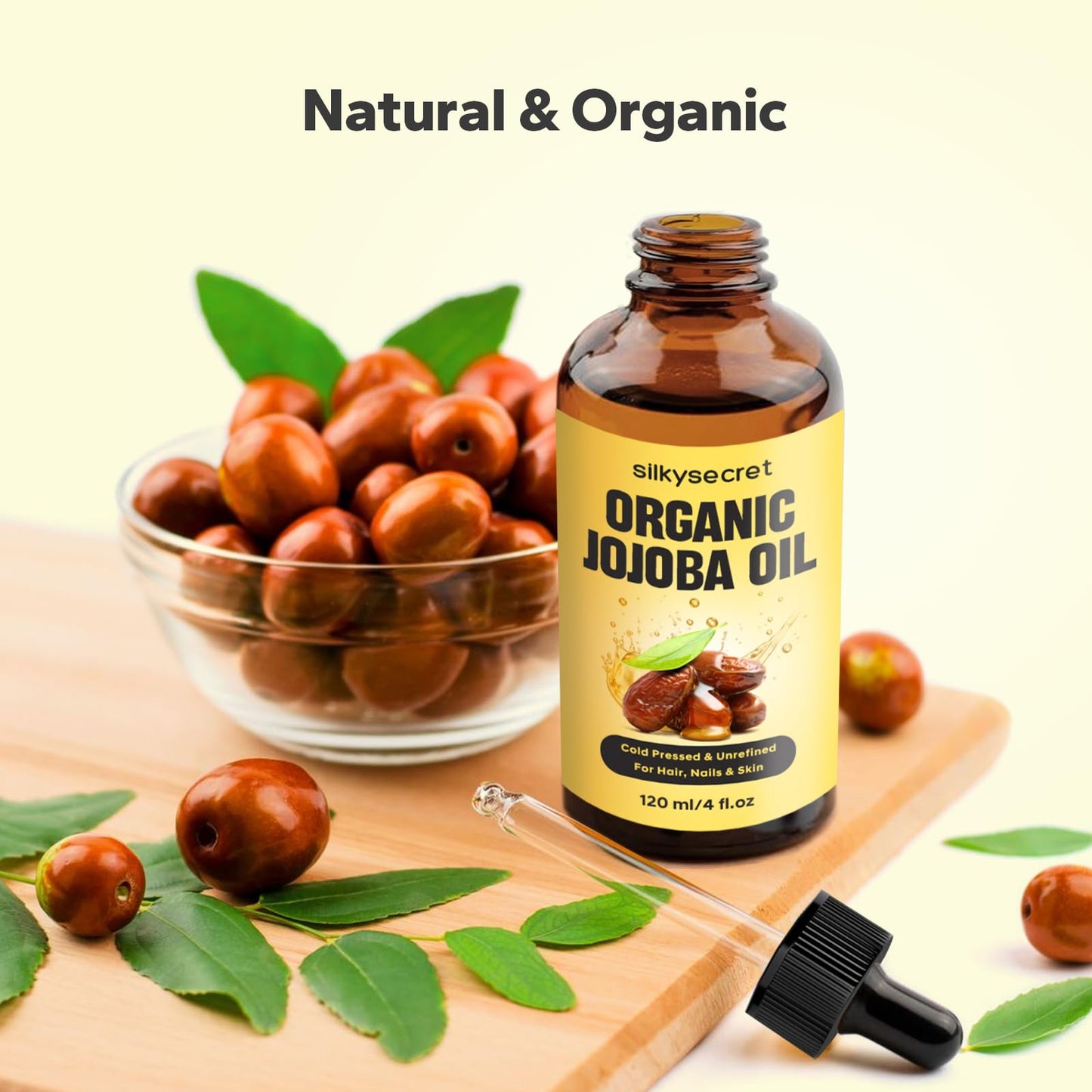 SilkySecret Organic Jojoba Oil, Natural Moisturizing and Conditioning Oil, Jojoba Oil for Hair Growth, Massage Oil, Cold Pressed Carrier Oil Beauty & Personal Care SilkySecret