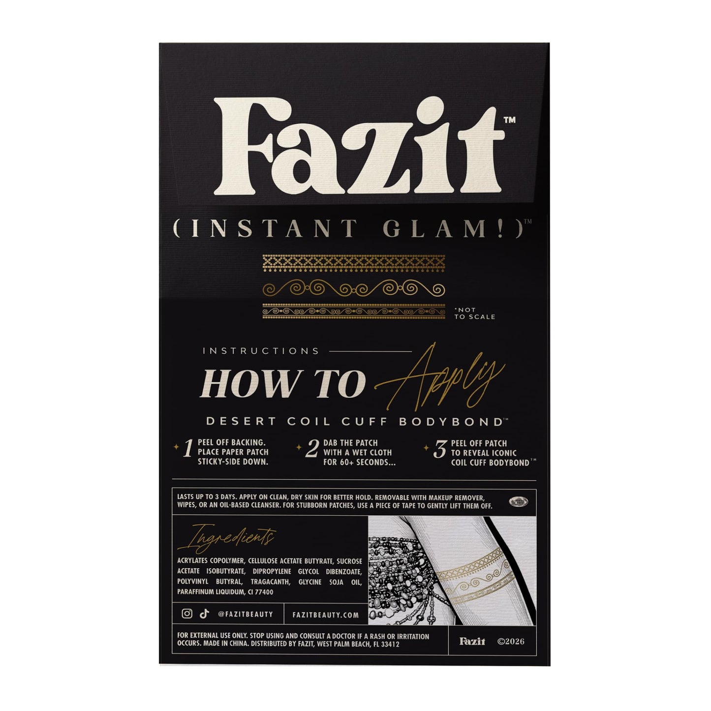 Fazit Makeup Patches - Desert Coil Cuff Bodybond - Glow Up Make-Up Patches - Cute Glitter Makeup Accessories for Women - Cosmetic Body Glitter Beauty & Personal Care Fazit