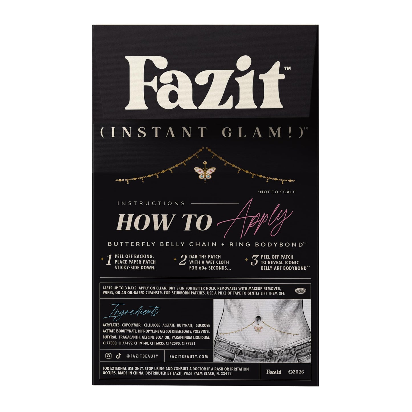 Fazit Makeup Patches - Belly Chain Ring Bodybond - Glow Up Make-Up Patches - Cute Glitter Makeup Accessories for Women - Cosmetic Body Glitter Beauty & Personal Care Fazit