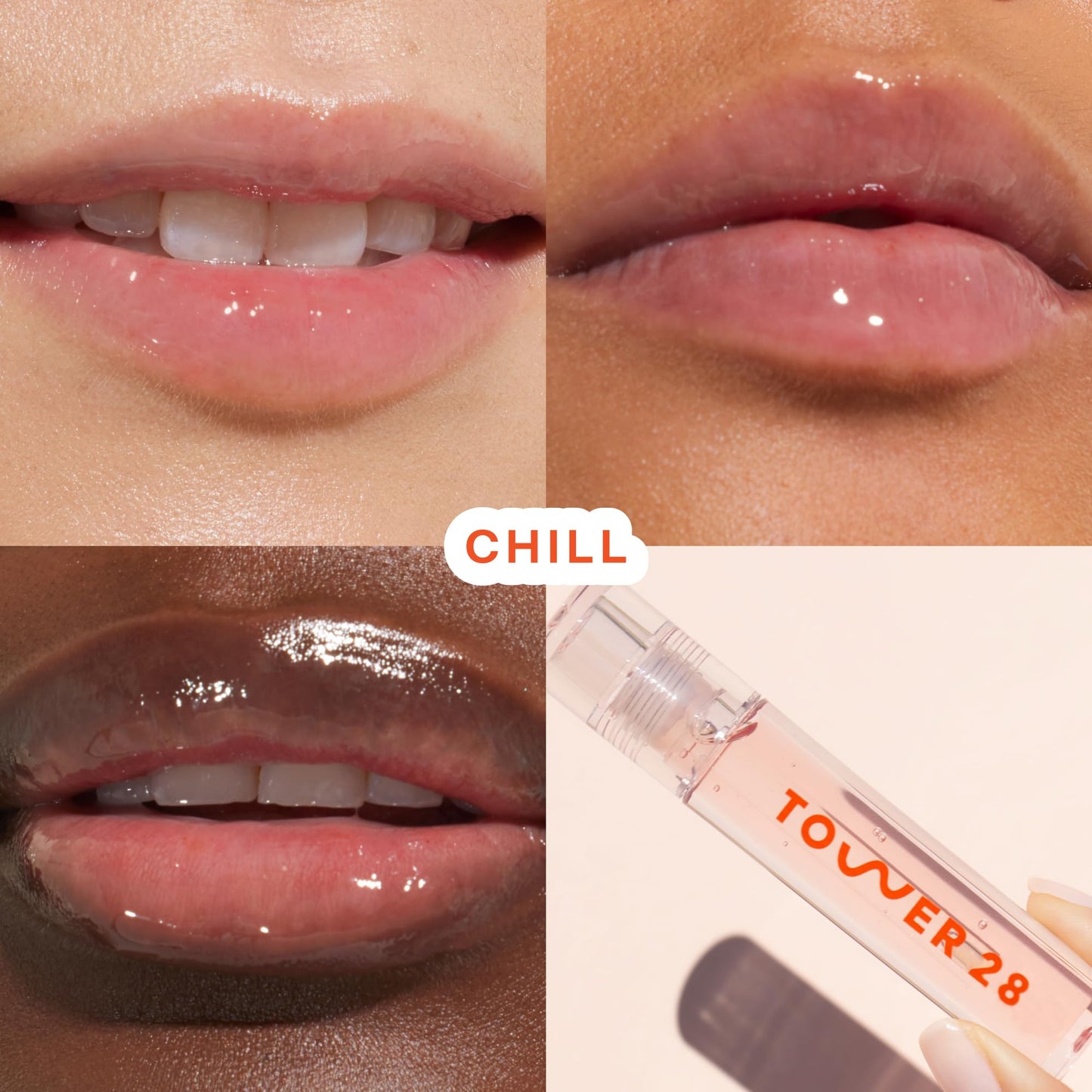 Tower 28 ShineOn Lip Jelly, CHILL | Non-Sticky, Vegan Lip Gloss in Clear | Moisturizing Apricot and Raspberry Seed Oil | Clean, Cruelty Free Beauty & Personal Care Tower 28
