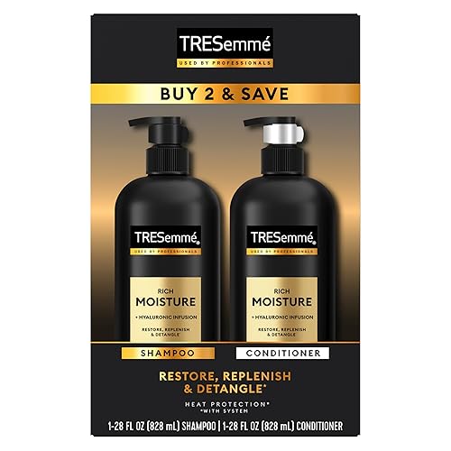 TRESemmé Rich Moisture Shampoo and Conditioner 2 Count Rich Moisture for Dry Hair Formulated With Vitamin E and Biotin 28 oz Beauty & Personal Care TRESemmé