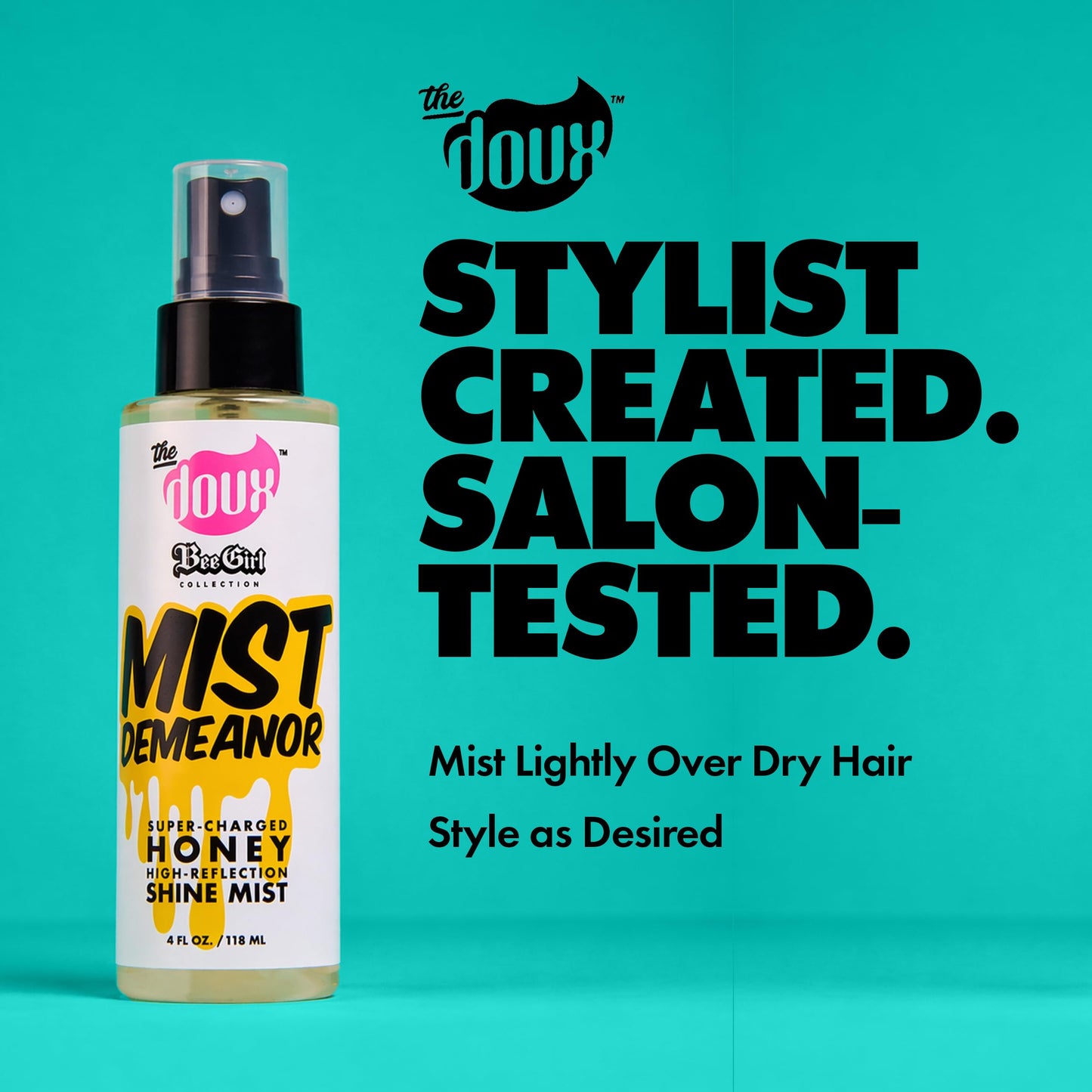 The Doux - MIST DEMEANOR Honey Shine Mist - Hair Mist for Shine - Resists Humidity and Provides Heat Protection - Finishing Spray Hair Product Beauty & Personal Care The Doux