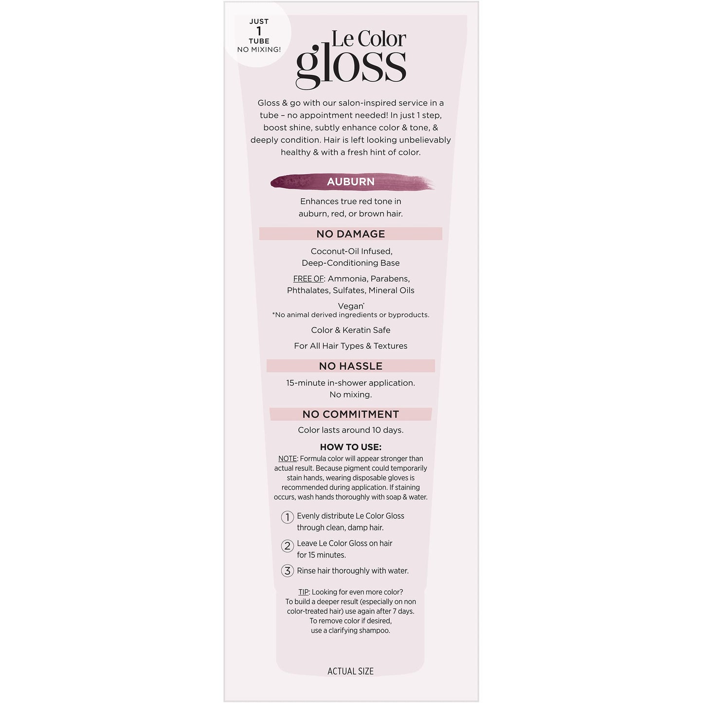 L’Oréal Paris Le Color One Step Toning Hair Gloss, Auburn, 4 Ounce Beauty & Personal Care L'Oreal Paris