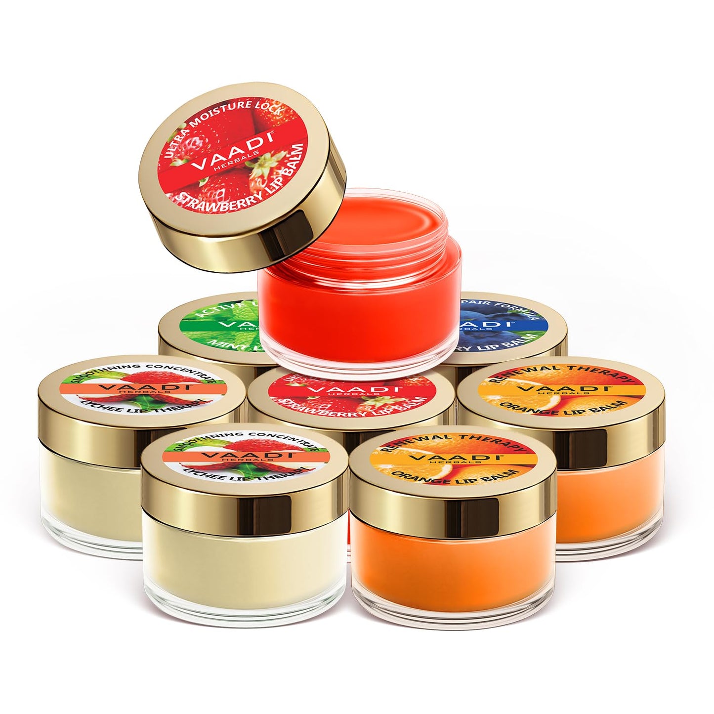 Vaadi Herbals Assorted Lip Balms, 10g (Pack of 8) Beauty and Personal Care Vaadi Herbals