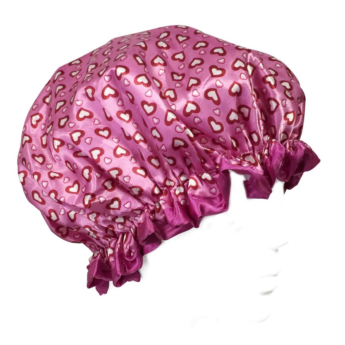 Wrapables Trendy Satin Shower Cap, Petite Hearts Beauty and Personal Care Wrapables