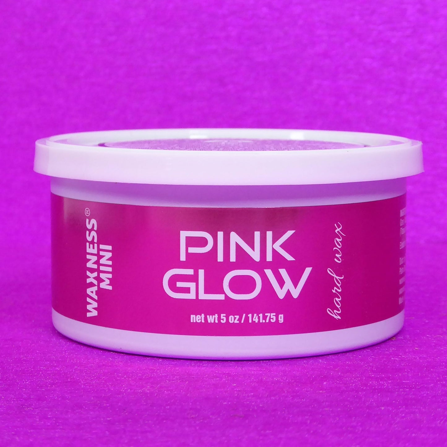 Waxness Pink Glow Hard Wax for Face & Eyebrows - 5 oz (140 g) Stripless Hard Wax with Gel-Like Texture and Pink-Magenta Color, Professional Use - Made Beauty and Personal Care Waxness