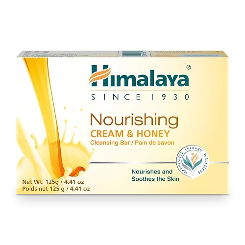 Himalaya Nourishing Cream & Honey Cleansing Bar Soap, Soft Milk and Honey Hand Soap, for Face and Body, Face Soap Bar, Face Wash Bar, Bath Soaps, Soft Beauty & Personal Care Himalaya