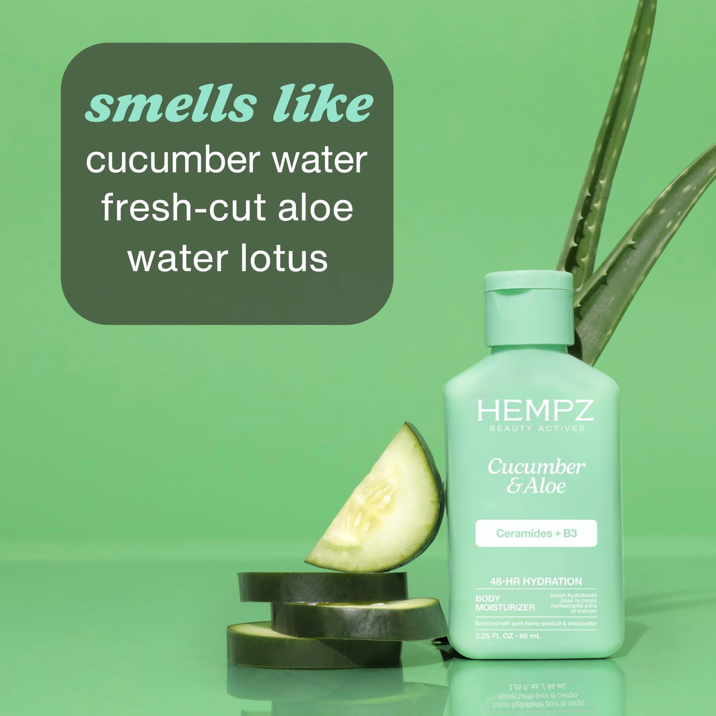 Hempz Body Lotion - Cucumber & Aloe Limited Edition Mini Daily Moisturizing Cream, Shea Butter, Aloe, Body Moisturizer - Skin Care Products, All Beauty & Personal Care Hempz
