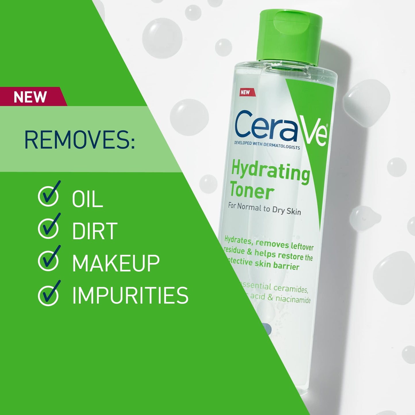 CeraVe Hydrating Toner for Face Non-Alcoholic with Hyaluronic Acid, Niacinamide, and Ceramides for Sensitive Dry Skin, Fragrance-Free Non Comedogenic Beauty and Personal Care CeraVe