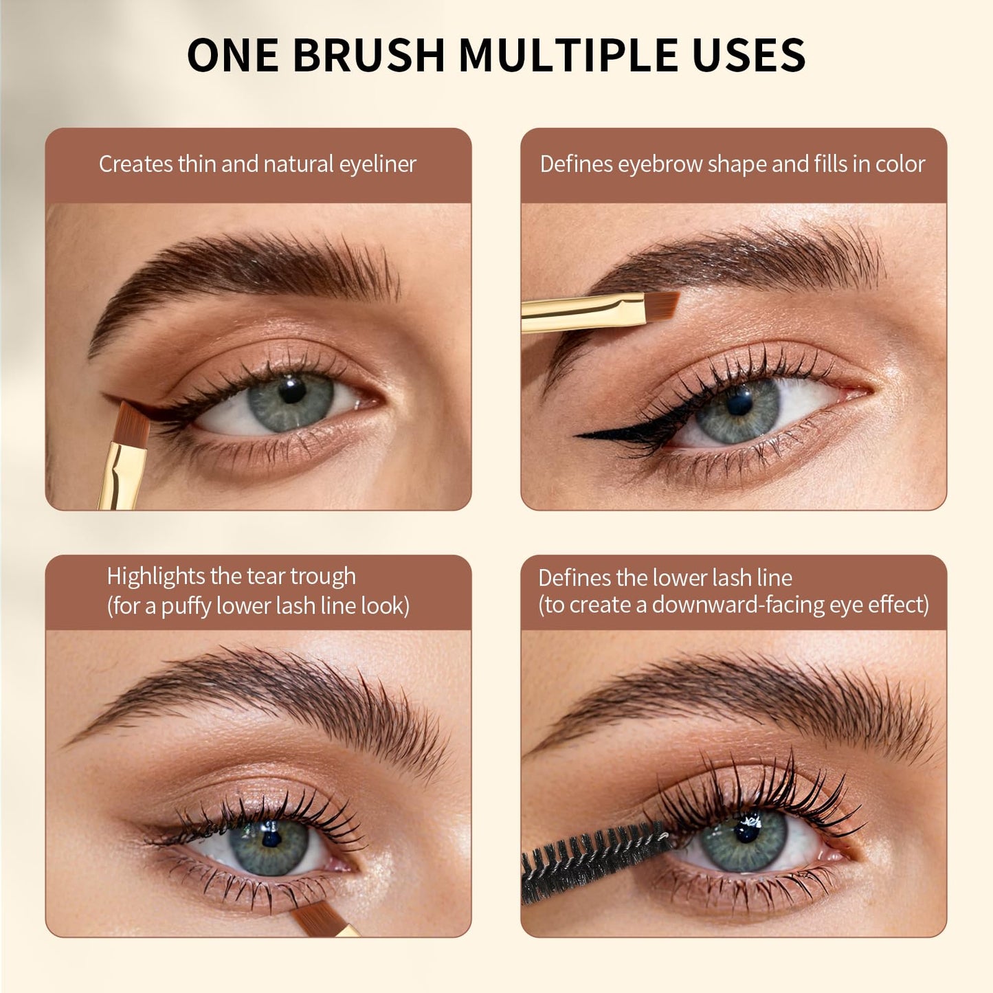 Docolor Duo Eyebrow Brush,Professional Angled Eye Brow Brush and Spoolie Brush Beauty and Personal Care docolor