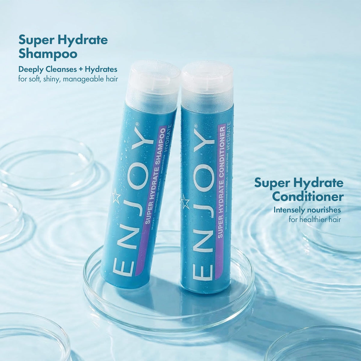 Enjoy Super Hydrate Conditioner, Anti-Frizz Deep Hydration for Weak, Dry, or Curly Hair, Moisture-Restoring Smoothing Formula, pH 4.5-5.5