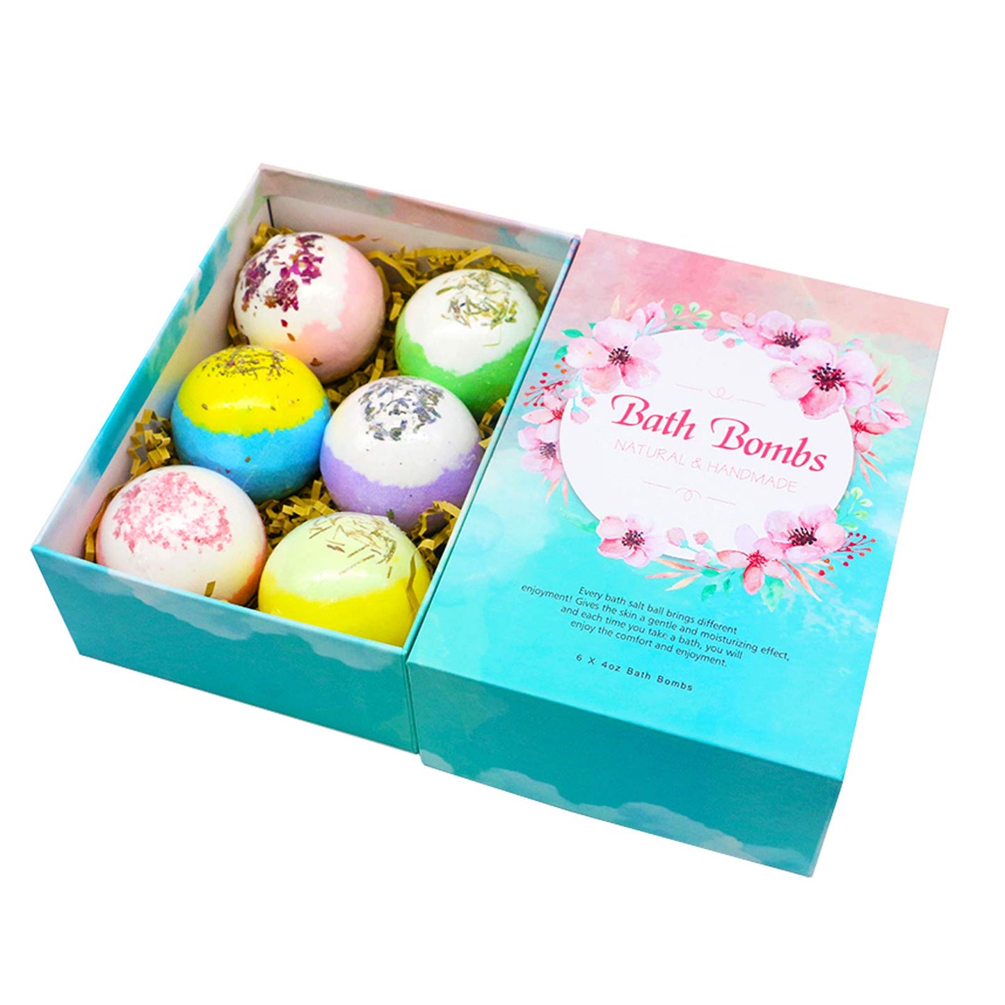 Bath Bombs, Bath Bomb Gift Set 6 x 4 OZ, Spa Bath for Christmas Valentines Birthday Gifts for Women, Kids, Wife, Moms (Tpye 01) Beauty and Personal Care JIAN YA NA