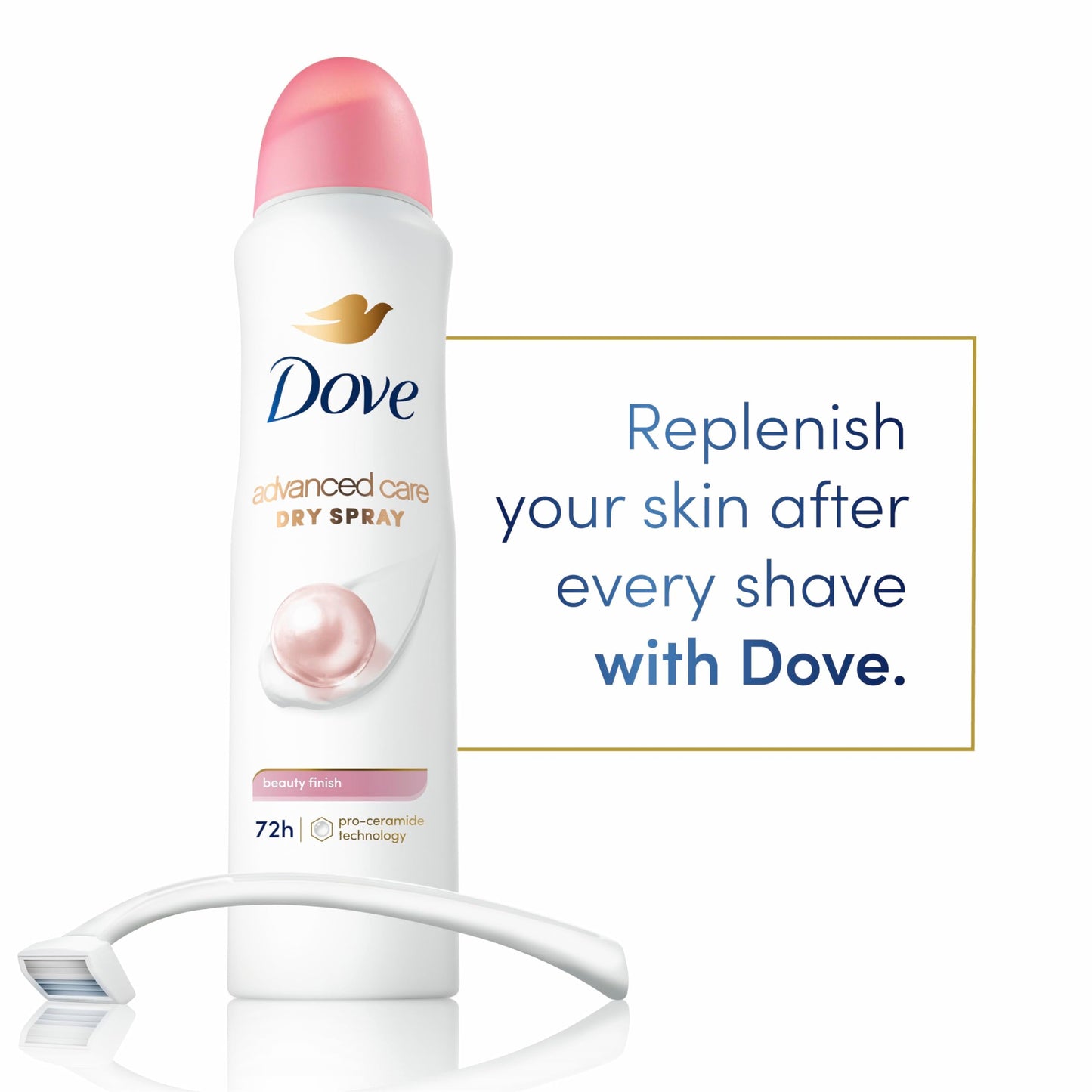 Dove Advanced Care Antiperspirant Deodorant Spray Beauty Finish 3 Count To help skin barrier repair after shaving by boosting skin's ceramide levels Beauty and Personal Care Dove
