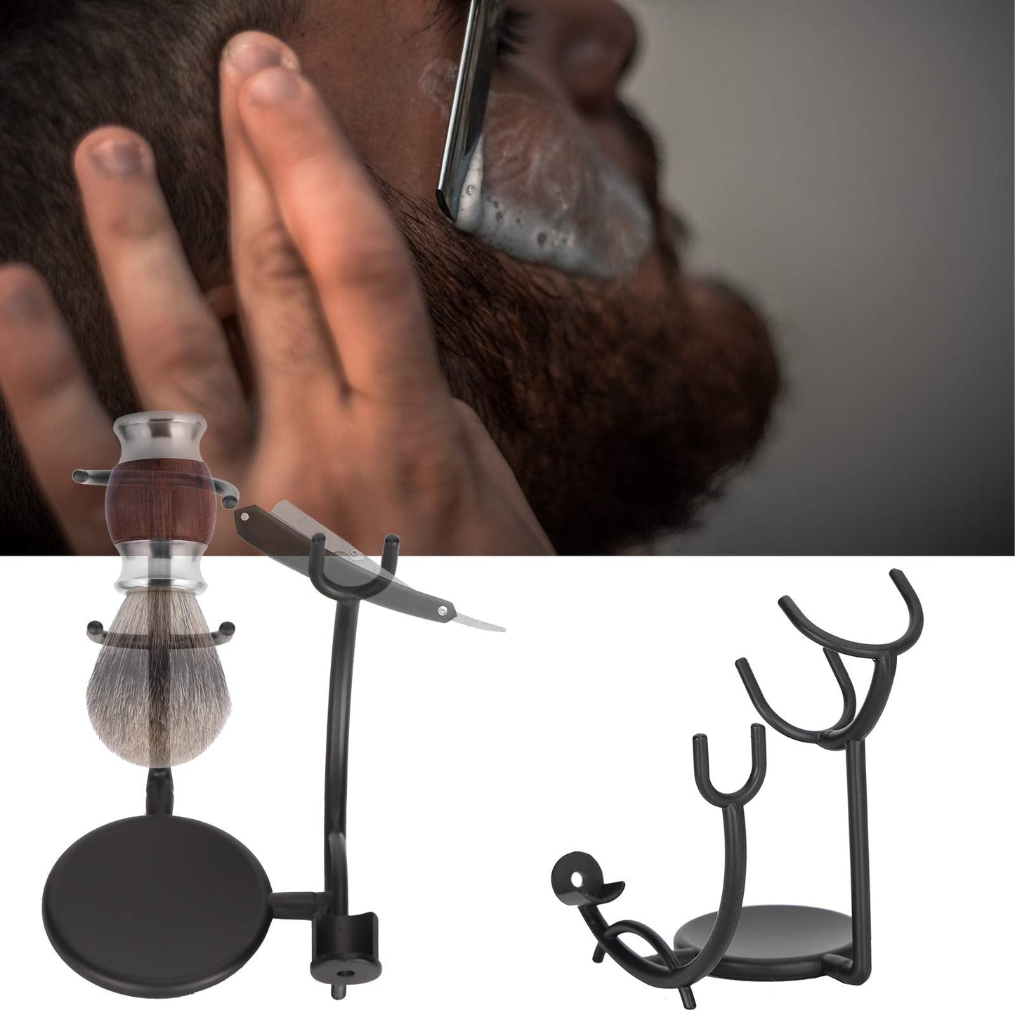 Professional Shaving Brush Holder, Universal Shaving Stand, Shaving Brush Stand, And Brush Stand, Metal Safety Beard Brush Holder For Men Safety Face Beauty and Personal Care Betued
