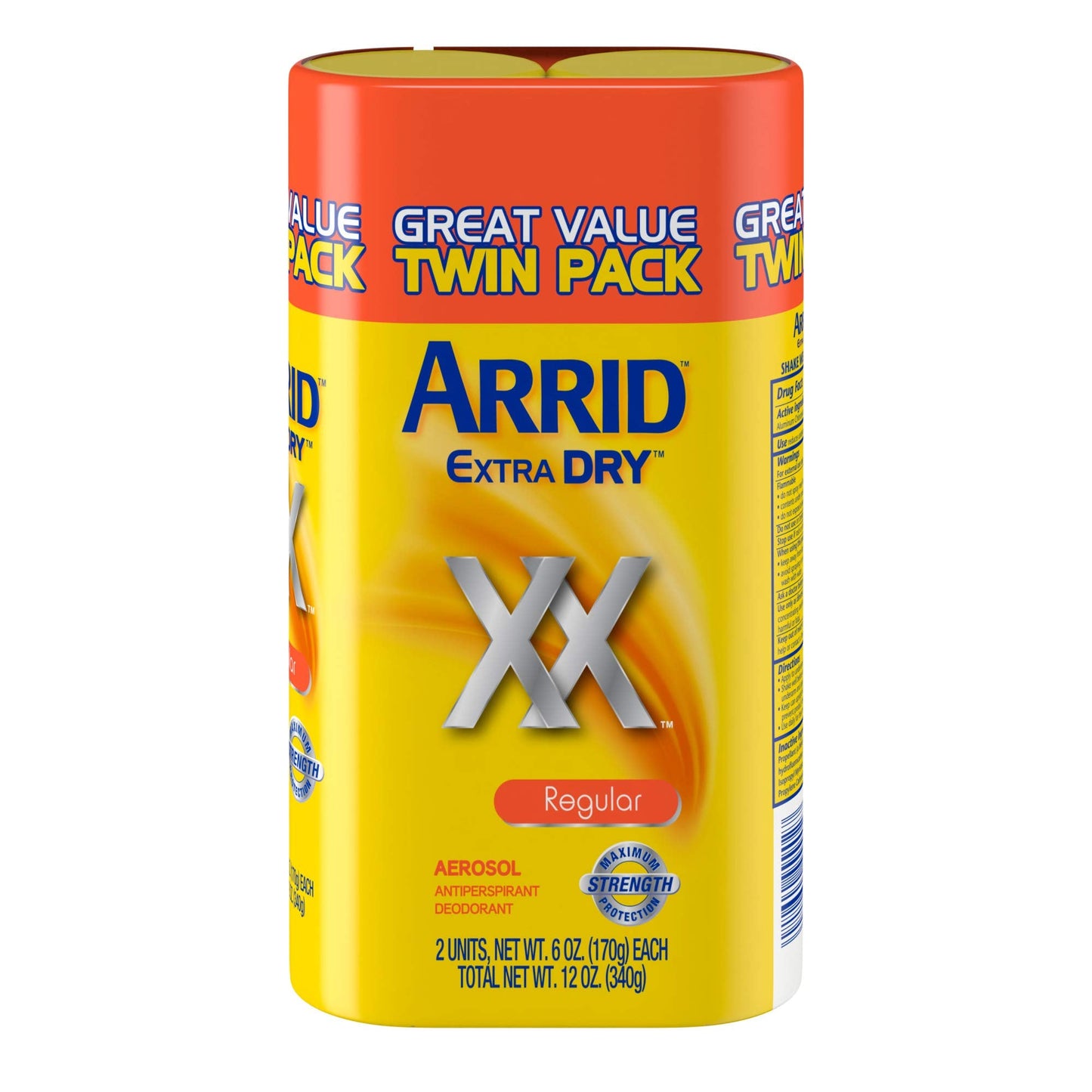 Arrid XX Extra Dry Antiperspirant Deodorant, Regular, Twin Pack (two 6oz. cans) Packaging May Vary Beauty and Personal Care Arrid