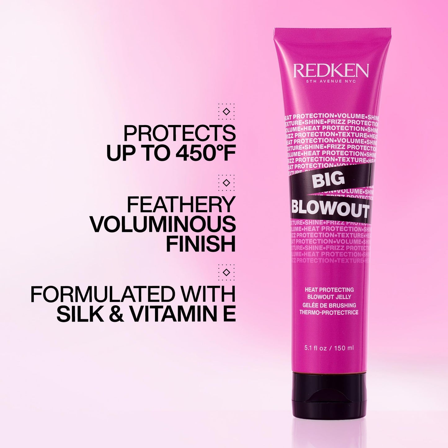 Redken Big Blowout Heat Protectant Gel - For All Hair Types, 5.1 Fl Oz
