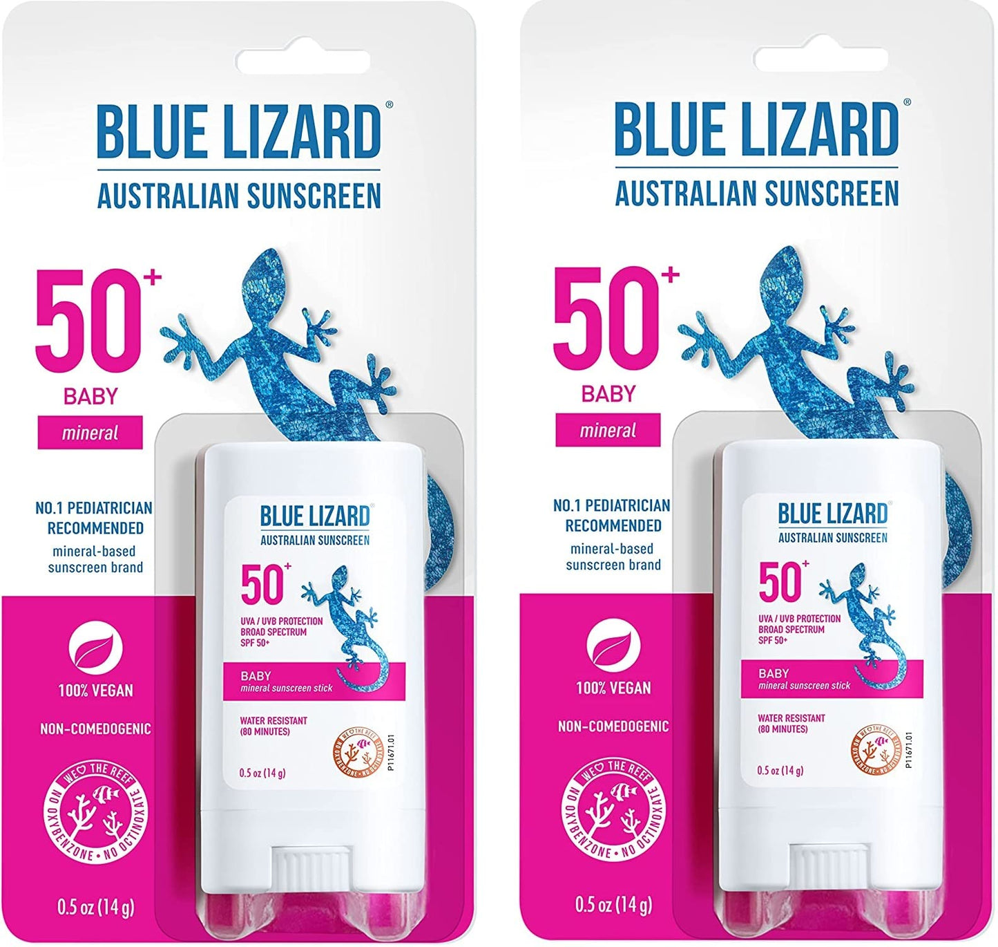 Blue Lizard BABY Mineral Sunscreen Stick with Zinc Oxide, SPF 50+, Water Resistant, UVA/UVB Protection - Easy to apply, Fragrance Free.5 oz (Pack Beauty & Personal Care Hoiyen