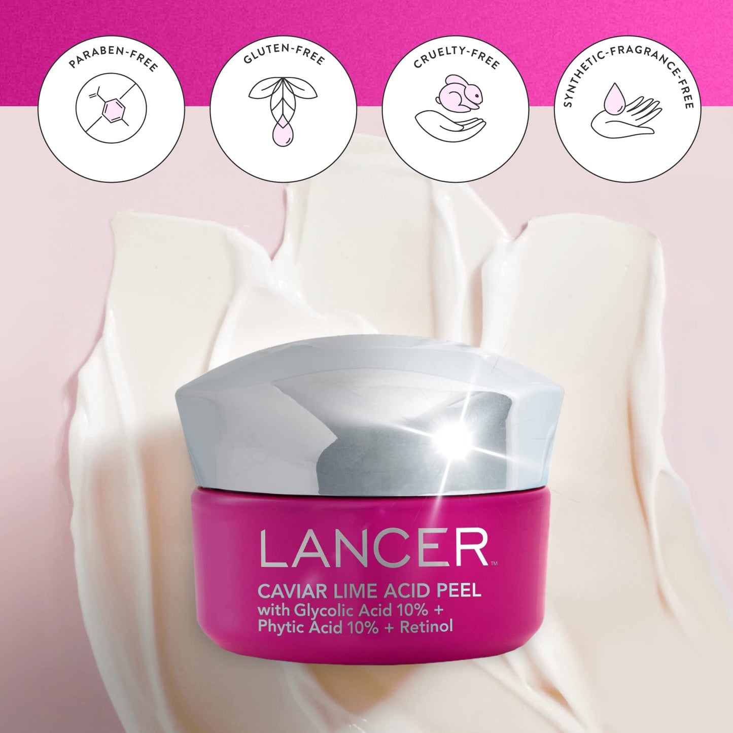 Lancer Skincare | Caviar Lime Acid & Retinol Peel | Glycolic Acid Chemical Peel for Face | Chemical Exfoliant for Dark Spots & Dead Skin Remover | 1.7 Beauty & Personal Care Lancer