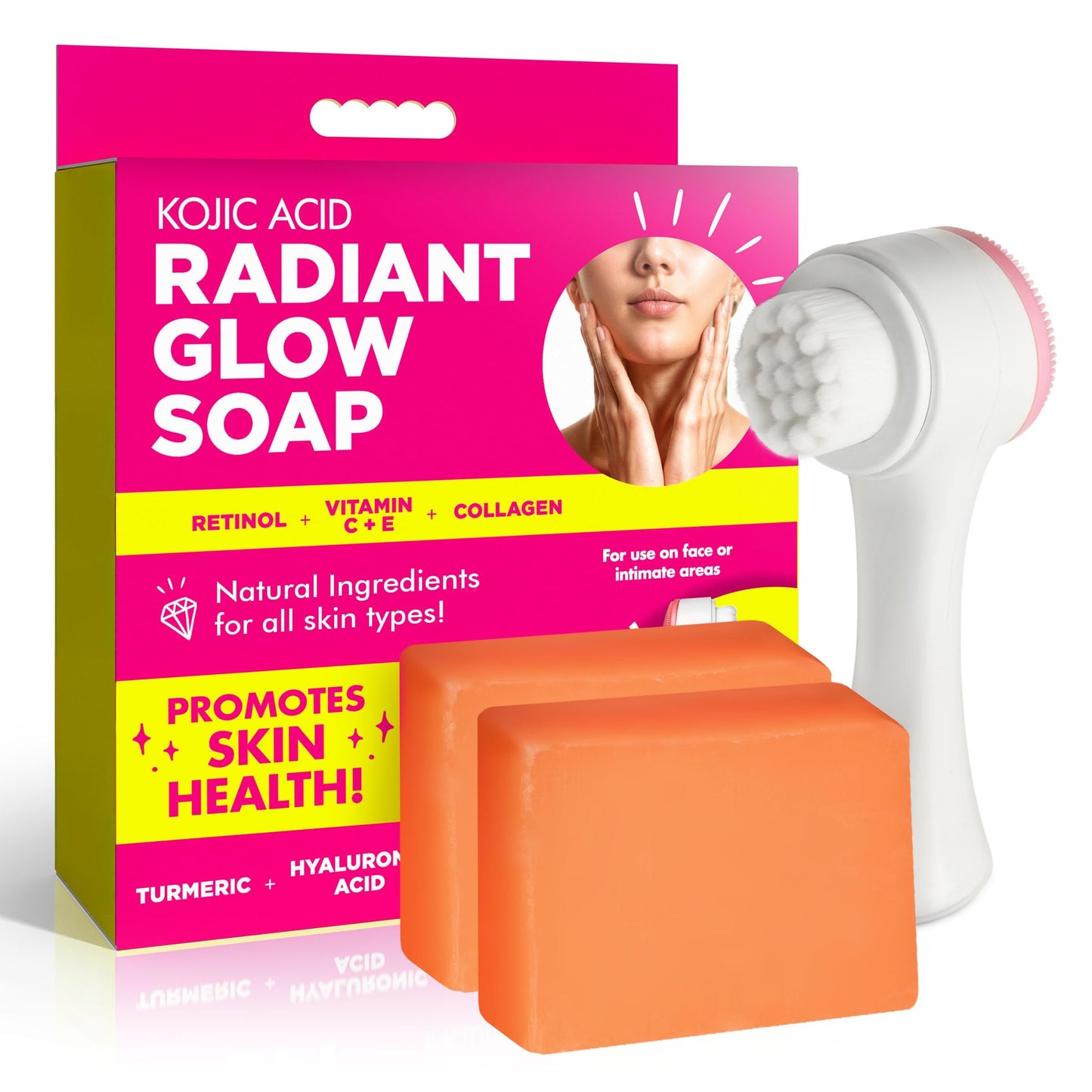 Cleanstream Radiance Soap Bars with Retinol, Vitamin C & Collagen - Gentle Cleanser for Face, Body & Intimate Areas - With Shea Butter, Turmeric Beauty & Personal Care Cleanstream