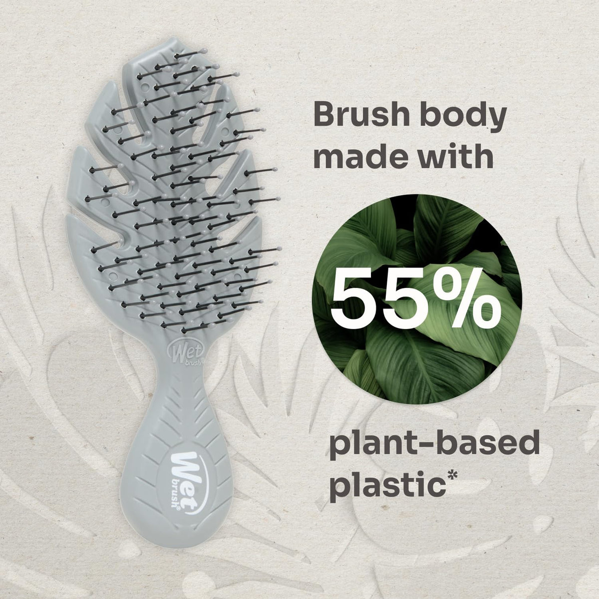 Wet Brush Go Green Mini Detangler, Grey - Detangling Travel Hair Brush - Ultra-Soft IntelliFlex Bristles Glide Through Tangles & Gently Loosens Knots