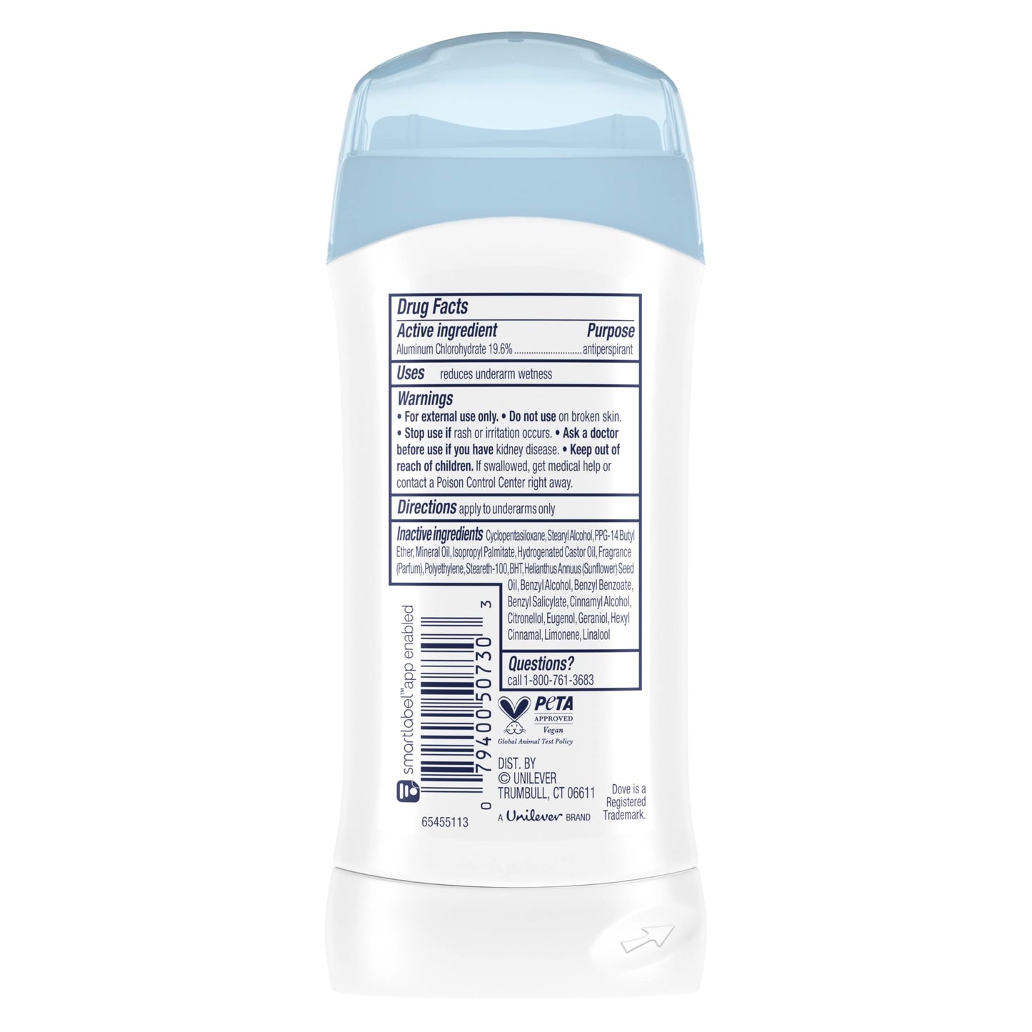 Dove Antiperspirant Stick, All Day Sweat Control, Kind to Skin, Alochol Free, Scent: Original Clean, Size: 2.6 oz (2 Pack) Beauty and Personal Care Dove