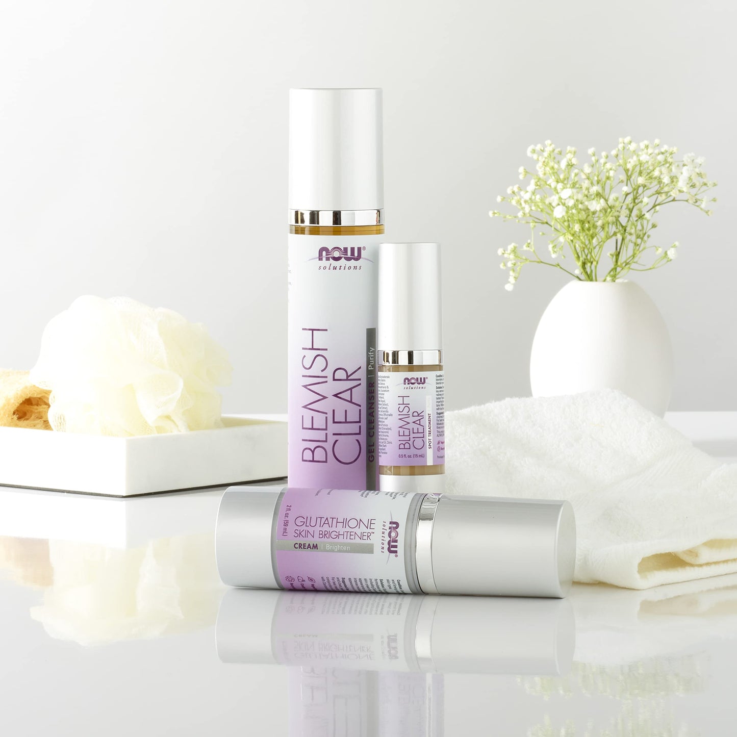 NOW Solutions, Blemish Clear Gel Cleanser, Gentle Deep Cleansing, Cleans Pores, Purify, 4-Ounce Beauty & Personal Care NOW Foods