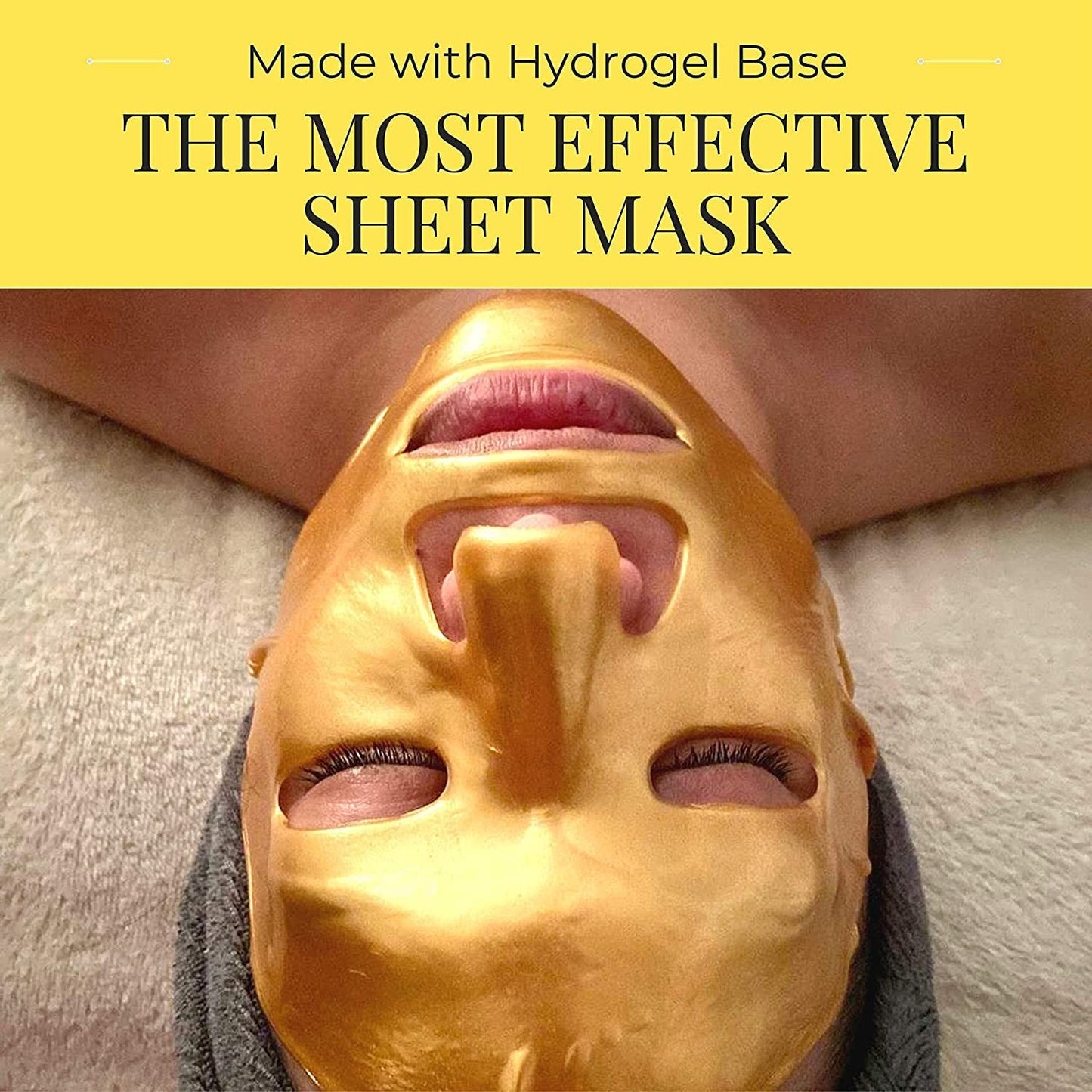 Doppeltree Gold Facial Mask - Premium Hydrogel Sheet Face Masks for Skin Care & Beauty, Hydrating & Anti Aging - Facemask with Collagen, Hyaluronic Beauty & Personal Care Doppeltree