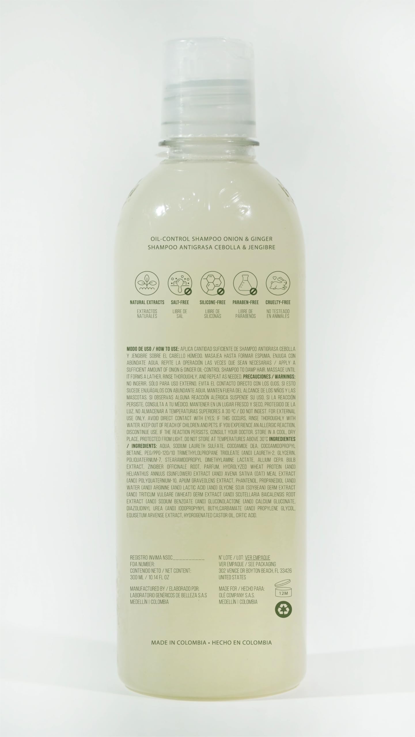 OLÉ Oil Control Hair Pack 4 Pieces - Rice Protein Pre-Shampoo + Onion, Ginger & Celery Shampoo + Mango & Tangerine Conditioner + Detangling thermo Beauty & Personal Care OLÉ