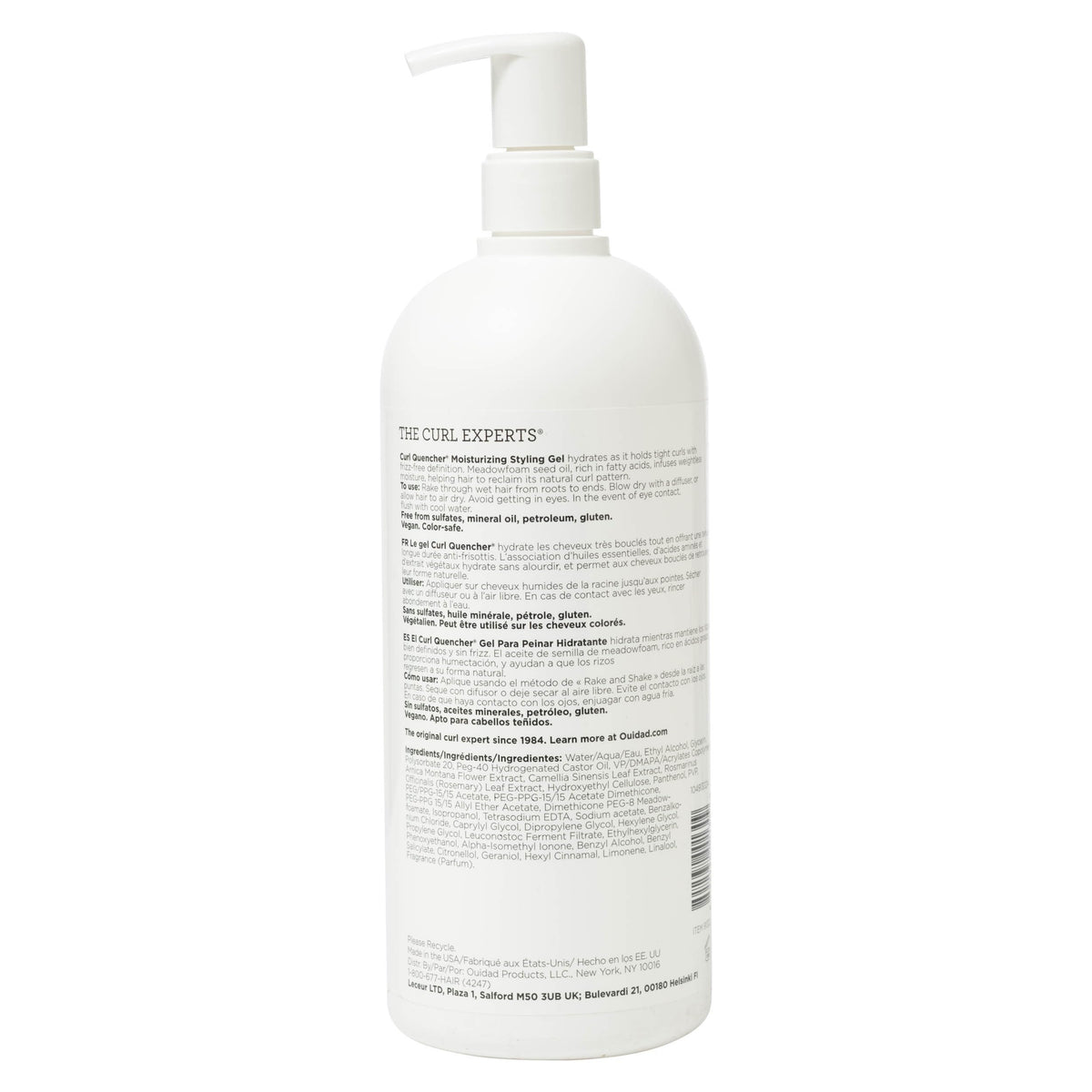 Ouidad Curl Quencher Moisturizing Styling Gel - 33.8 fl oz, Bouncy, Soft & Defined Curls, On-The-Go Style Refresher, Frizz Control, Curl Defining Gel Beauty & Personal Care Ouidad