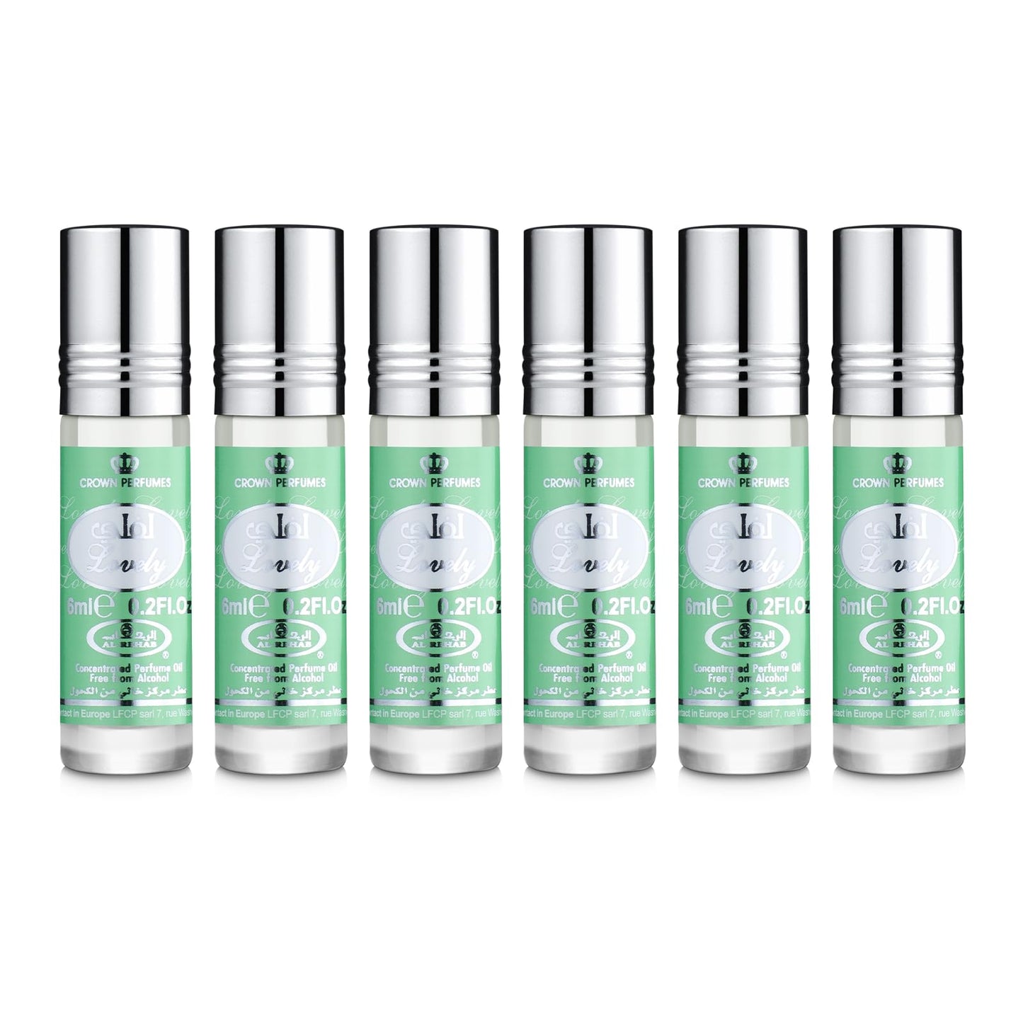 Al Rehab perfumes Lovely Concentrated Perfume Rollerball for Unisex 6 Ml/0.20 Oz (Pack Of 6) Beauty & Personal Care Al-Rehab
