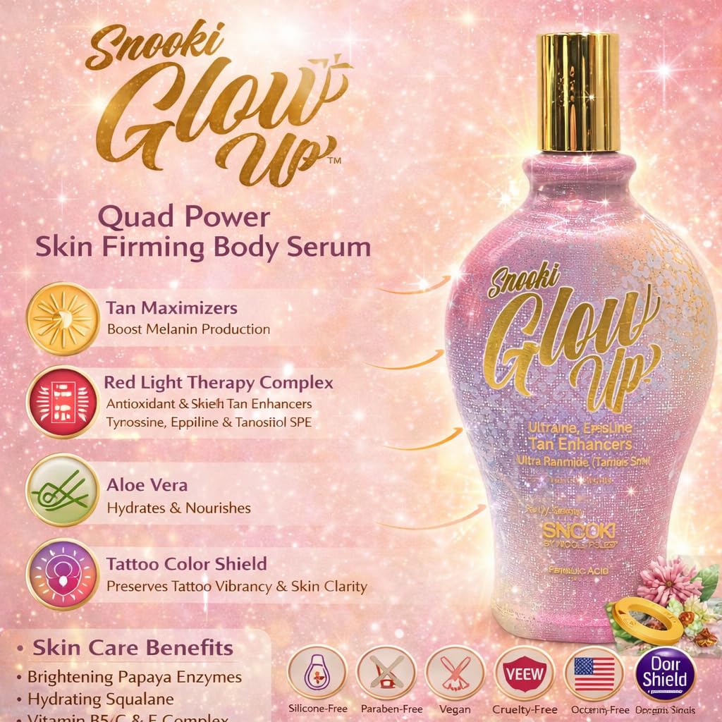 Snooki Glow Up Quad Power Skin Firming UV Intensifying Serum & Red Light Complex 12oz Beauty & Personal Care Supre