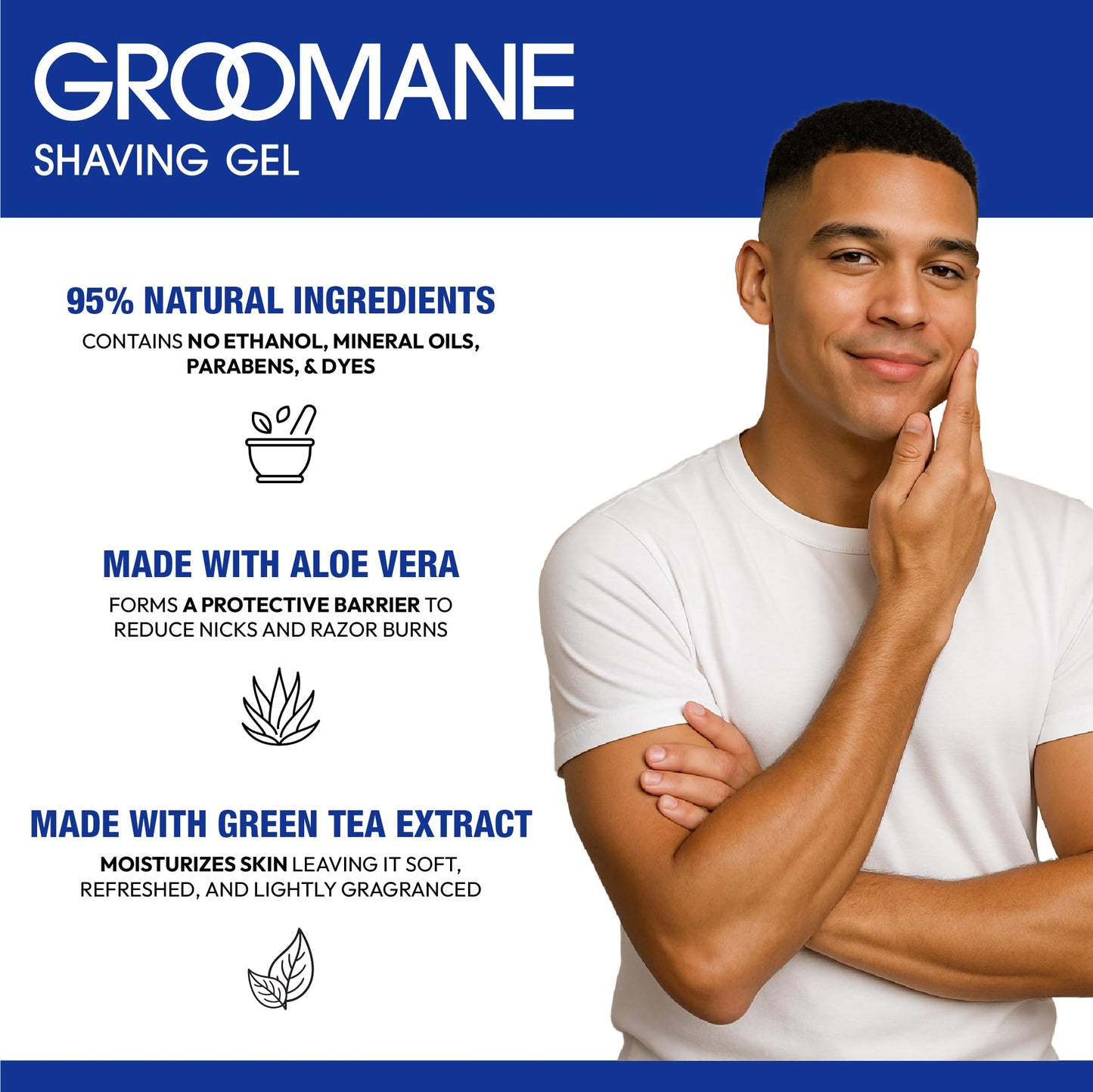 RED Pro GROOMANE Barber-Grade Shaving Gel for Men, Non-Foaming Clear Aloe Vera Shave Gel, Smooth Razor Glide, Precision Line-Ups, Anti-Irritation Beauty and Personal Care RED Pro