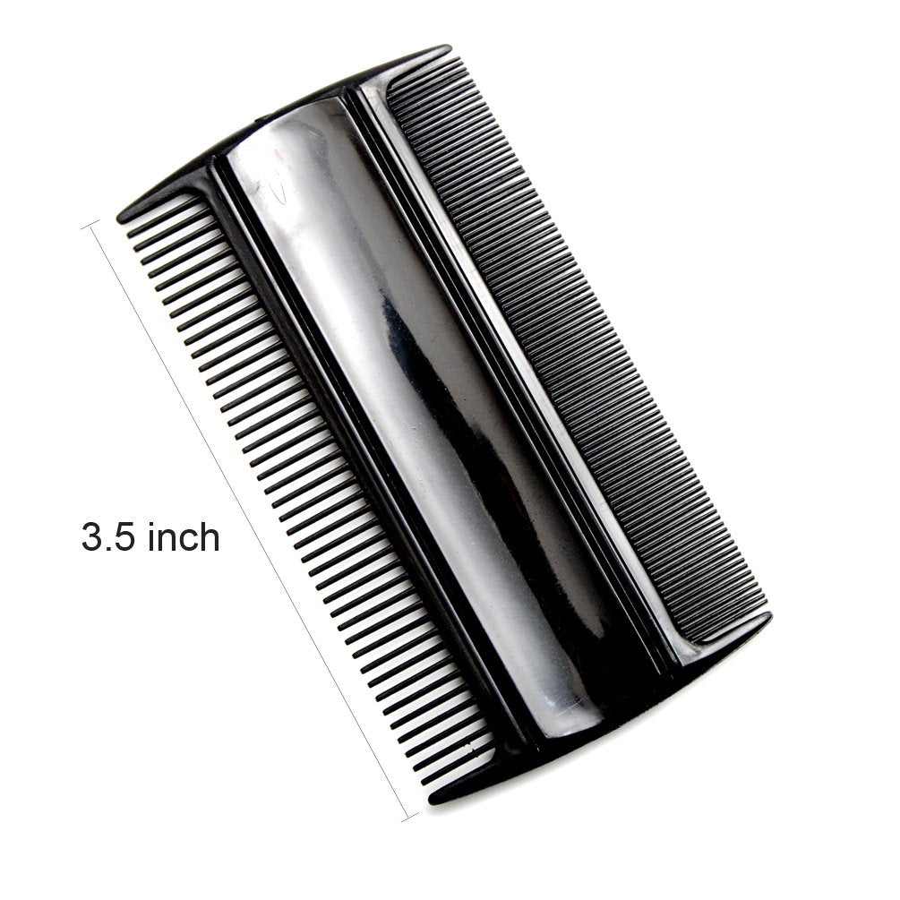 Favorict (3 Pack) 3.5" Pocket Hair Comb Beard & Mustache 2 Sides Combs for Men's Hair Beard Mustache and Sideburns (Black) Beauty and Personal Care Favorict